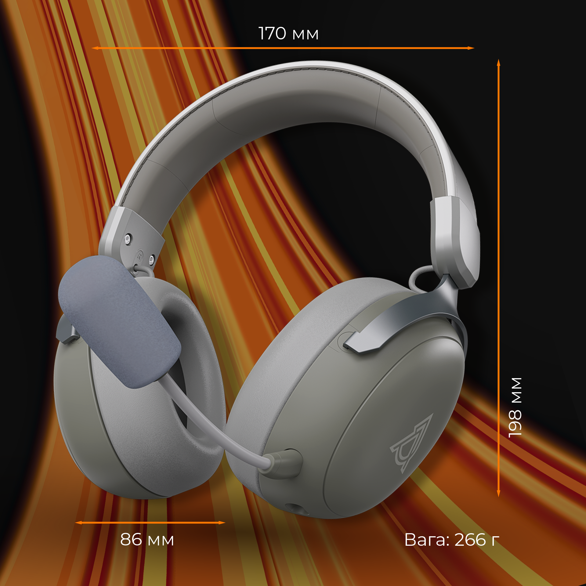 Игровая гарнитура Ajazz AHM08 Max Wireless Grey-White (AHM08-MAX-GW) фото18