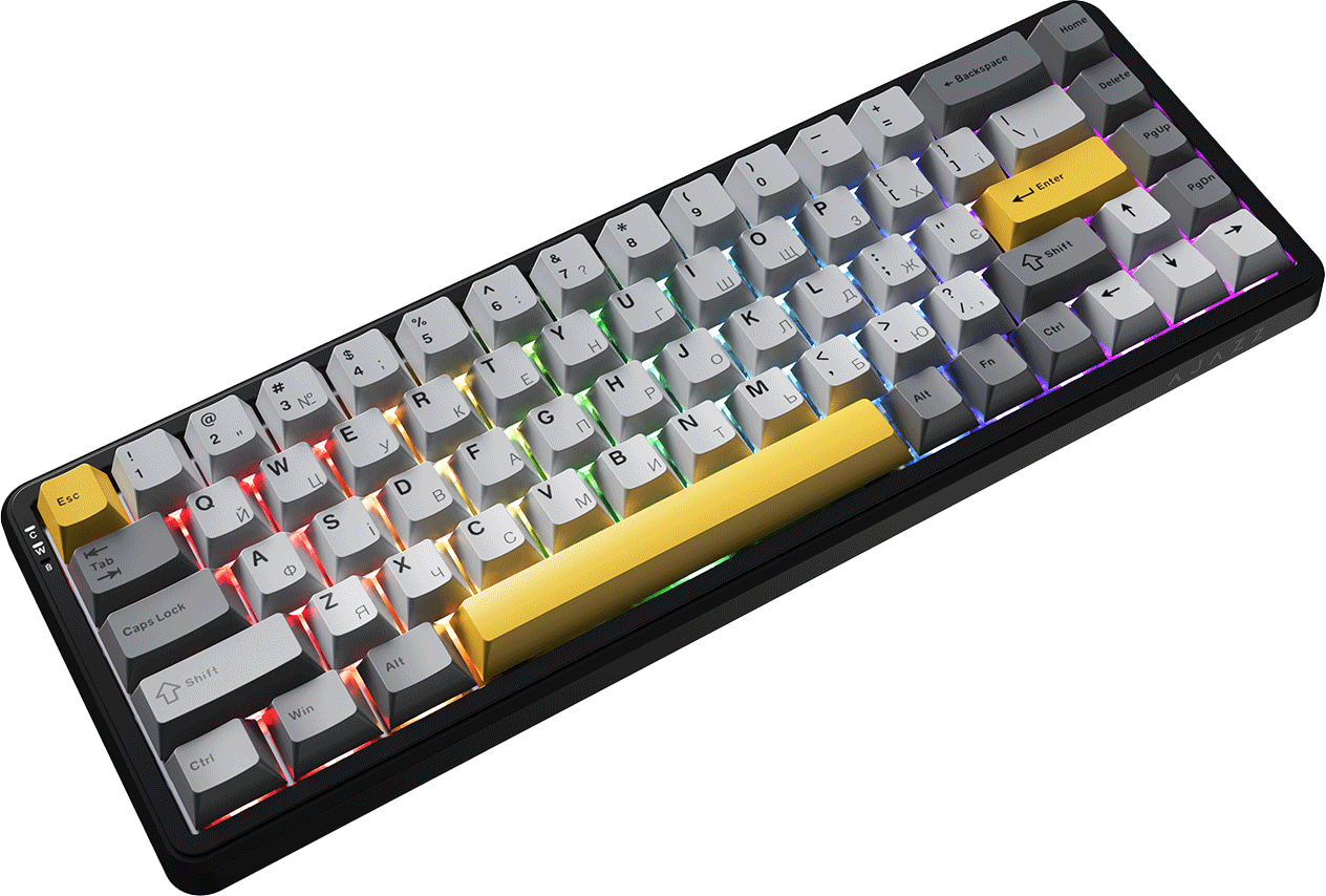 Игровая клавиатура Ajazz AK680 Max Magnetic Switches Black-Grey-Yellow (AK680-M-BGY-AW) фото2