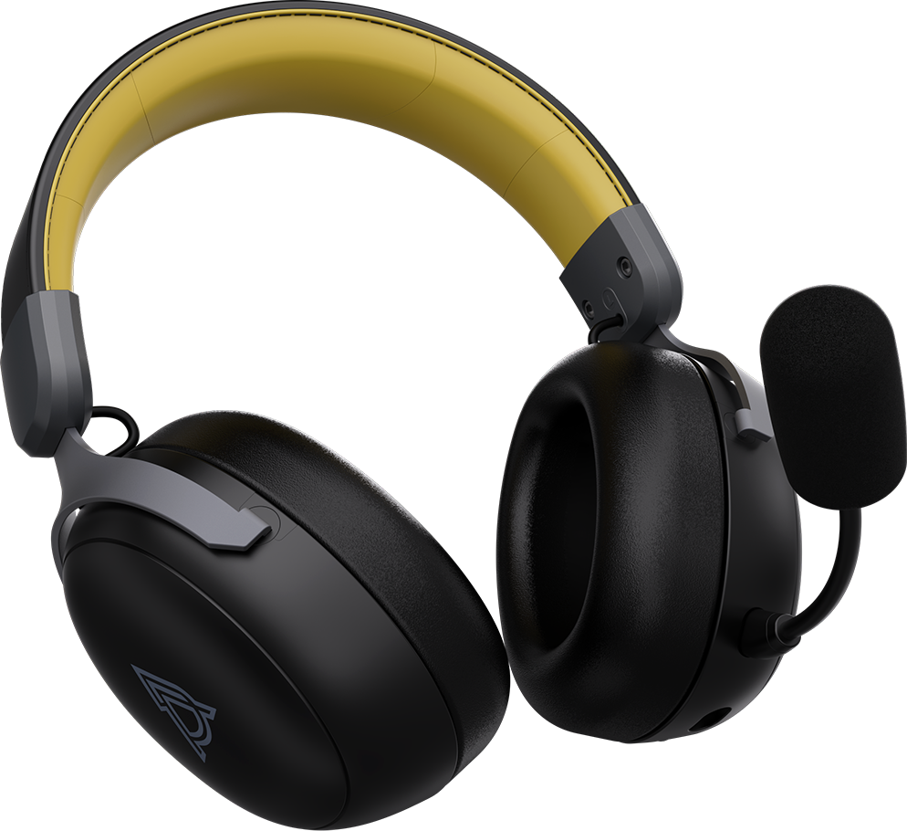 Игровая гарнитура Ajazz AHM08 Max Wireless Black-Grey-Yellow (AHM08-MAX-BGY) фото