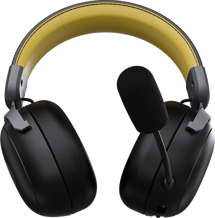 Игровая гарнитура Ajazz AHM08 Max Wireless Black-Grey-Yellow (AHM08-MAX-BGY) фото