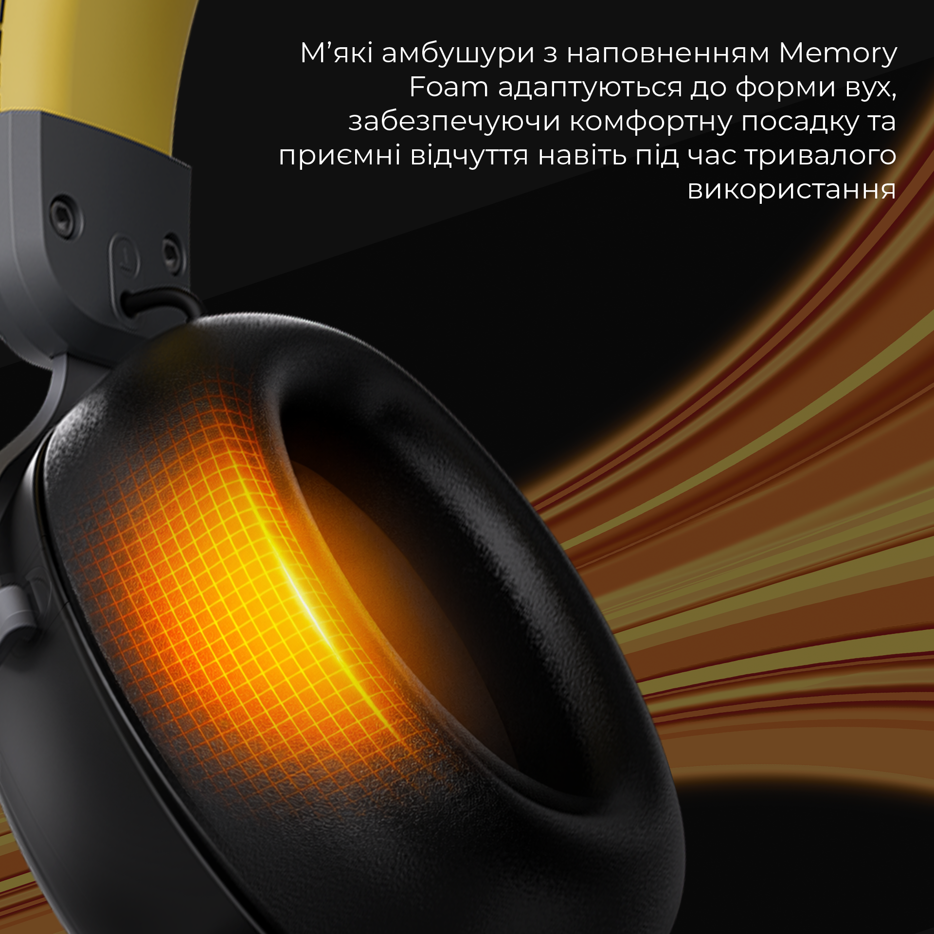 Игровая гарнитура Ajazz AHM08 Max Wireless Black-Grey-Yellow (AHM08-MAX-BGY) фото
