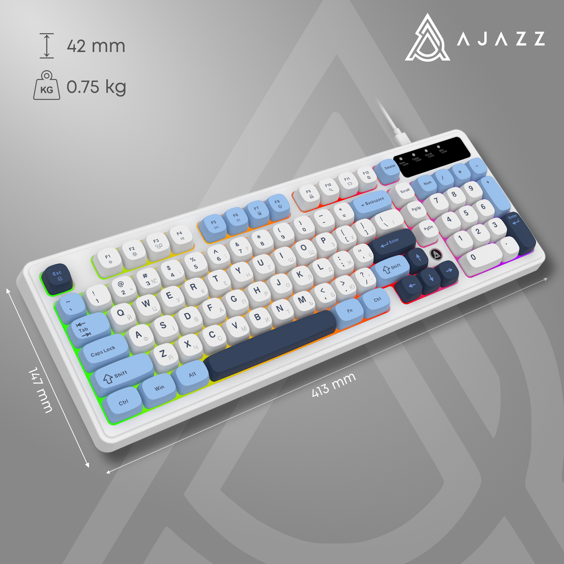 Игровая клавиатура Ajazz AF98 Glacier Blue (AF98-GB) фото