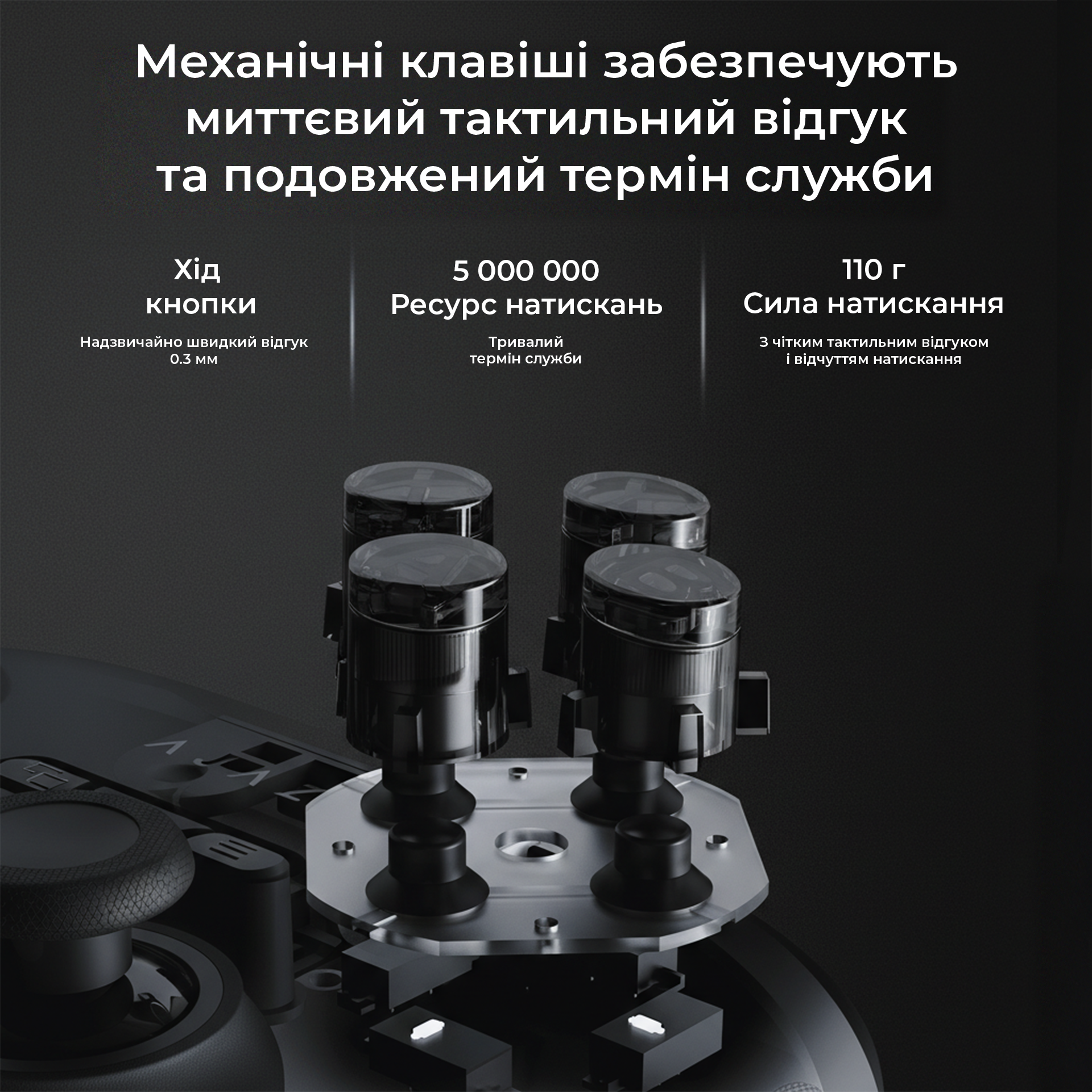 Бездротовий геймпад Ajazz GP100 RGB Black (GP100-B) фото8