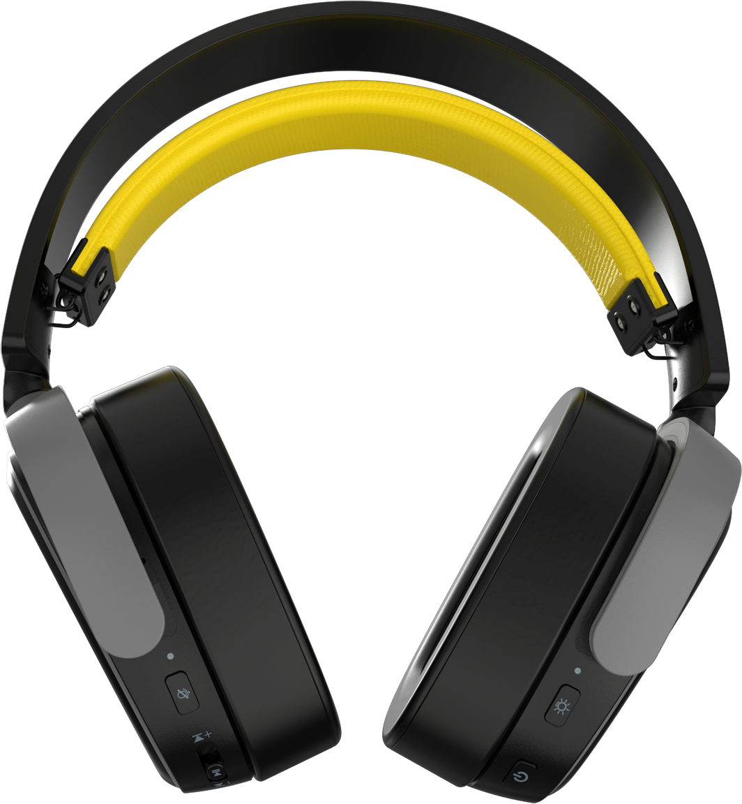 Игровая гарнитура Ajazz AHM09 Max Wireless Black-Grey-Yellow (AHM09-MAX-BGY) фото4