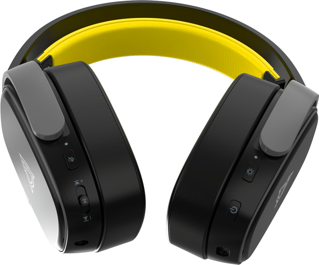 Игровая гарнитура Ajazz AHM09 Max Wireless Black-Grey-Yellow (AHM09-MAX-BGY) фото5