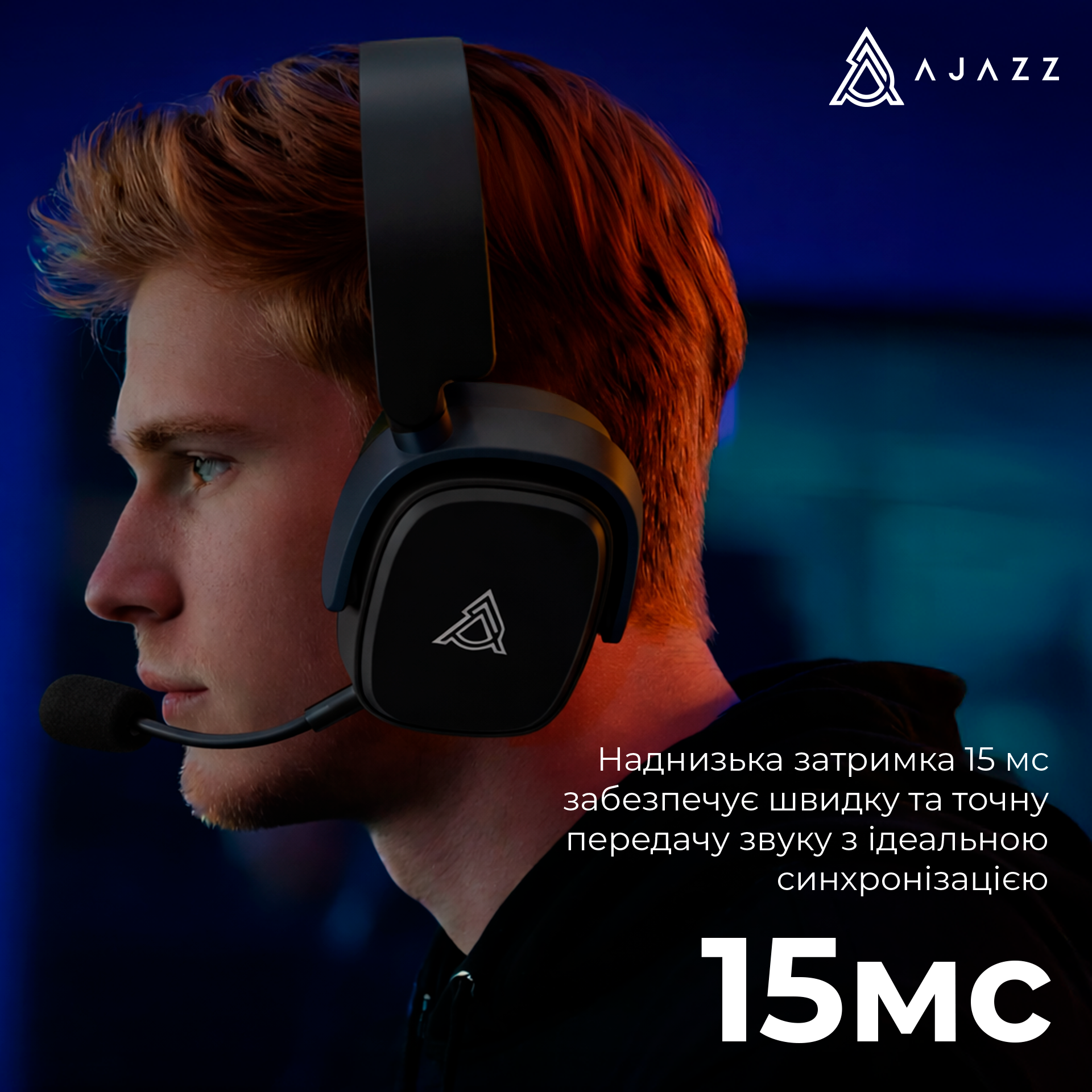 Игровая гарнитура Ajazz AHM09 Max Wireless Black-Grey-Yellow (AHM09-MAX-BGY) фото14