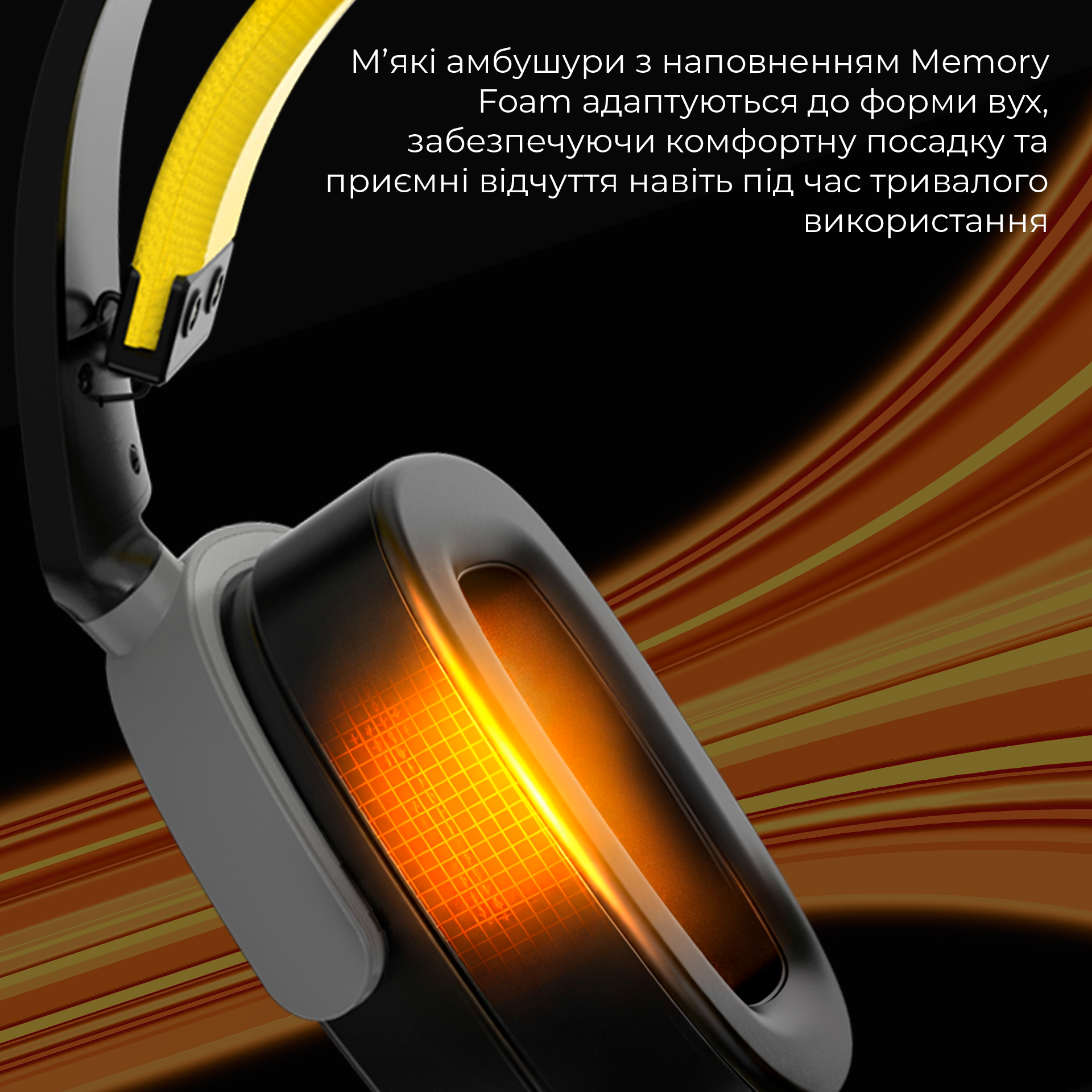 Игровая гарнитура Ajazz AHM09 Max Wireless Black-Grey-Yellow (AHM09-MAX-BGY) фото15