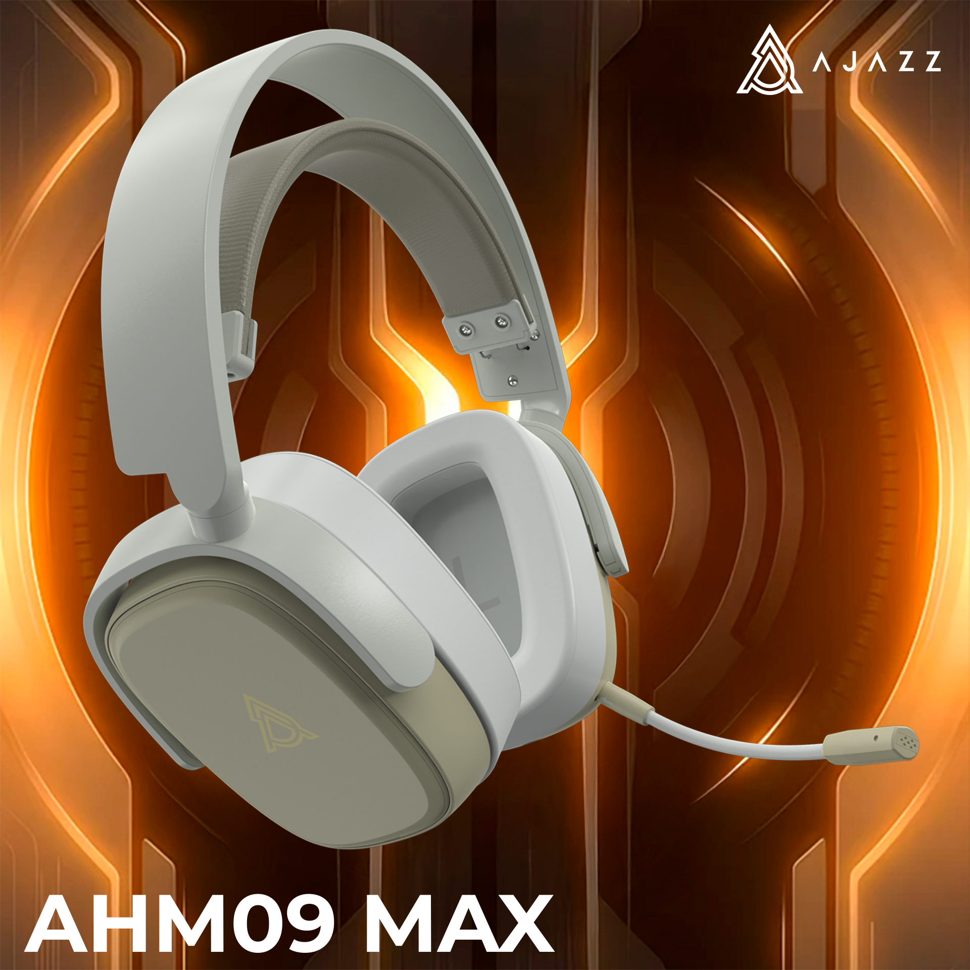 Игровая гарнитура Ajazz AHM09 Max Wireless Grey-White (AHM09-MAX-GW) фото6