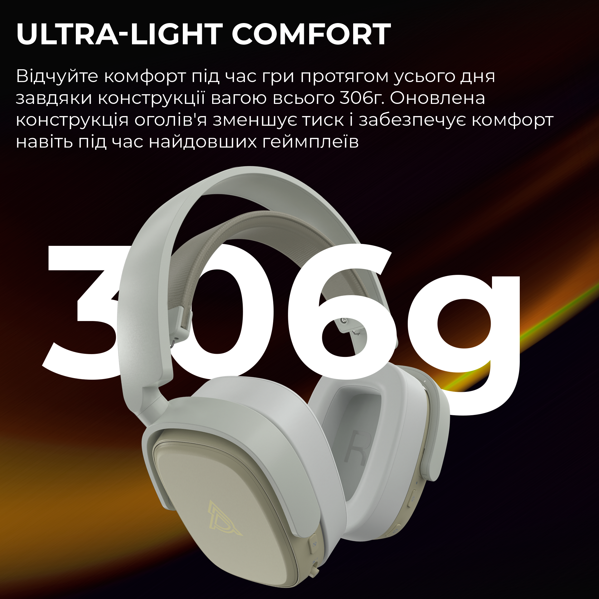 Игровая гарнитура Ajazz AHM09 Max Wireless Grey-White (AHM09-MAX-GW) фото9