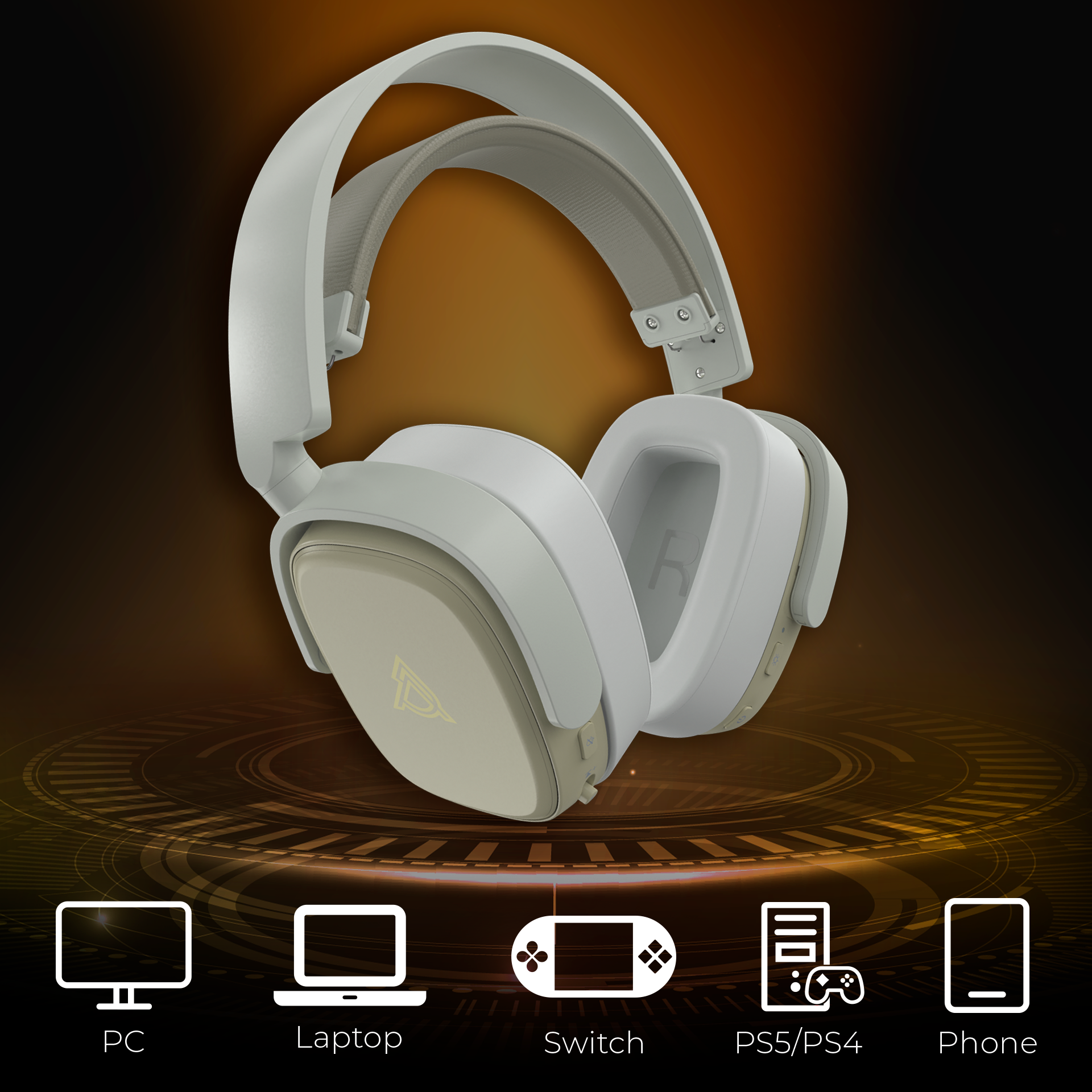 Игровая гарнитура Ajazz AHM09 Max Wireless Grey-White (AHM09-MAX-GW) фото16