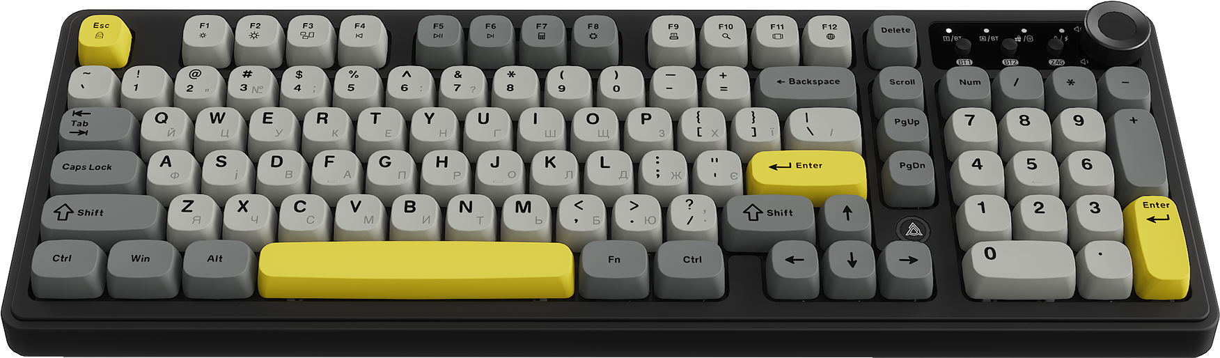 Игровая клавиатура Ajazz AF98 Plus Wireless Black-Grey-Yellow (AF98-PLUS-BGY) фото2