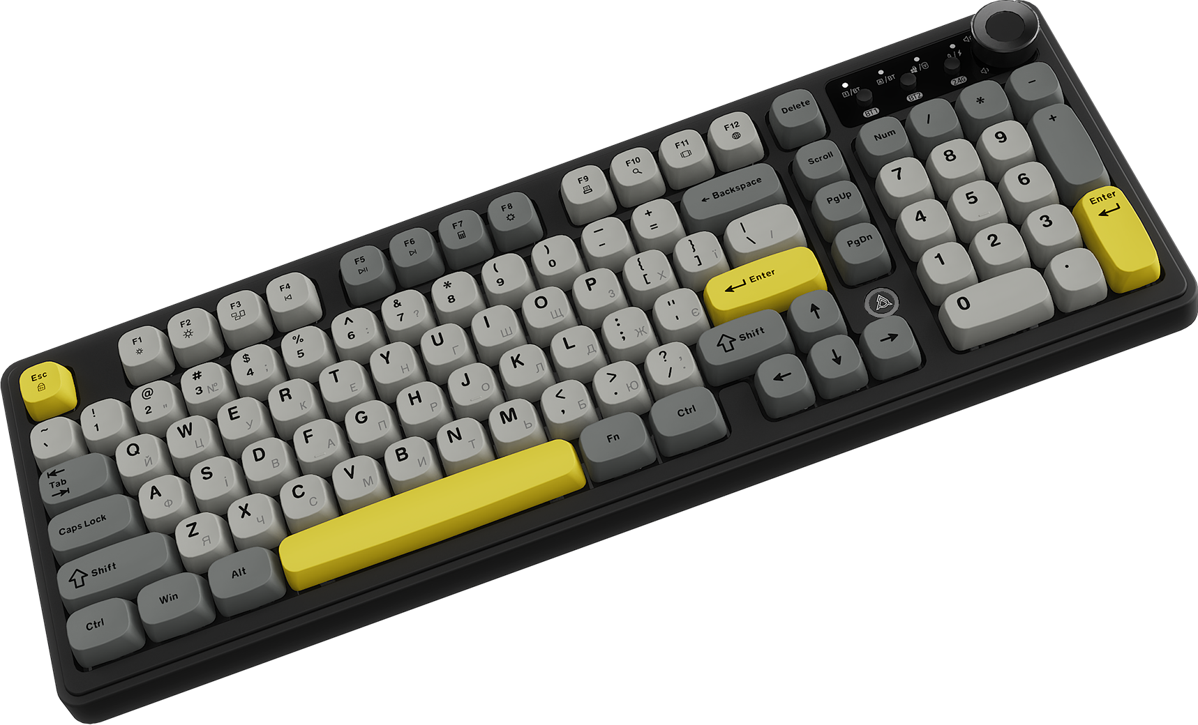 Игровая клавиатура Ajazz AF98 Plus Wireless Black-Grey-Yellow (AF98-PLUS-BGY) фото4