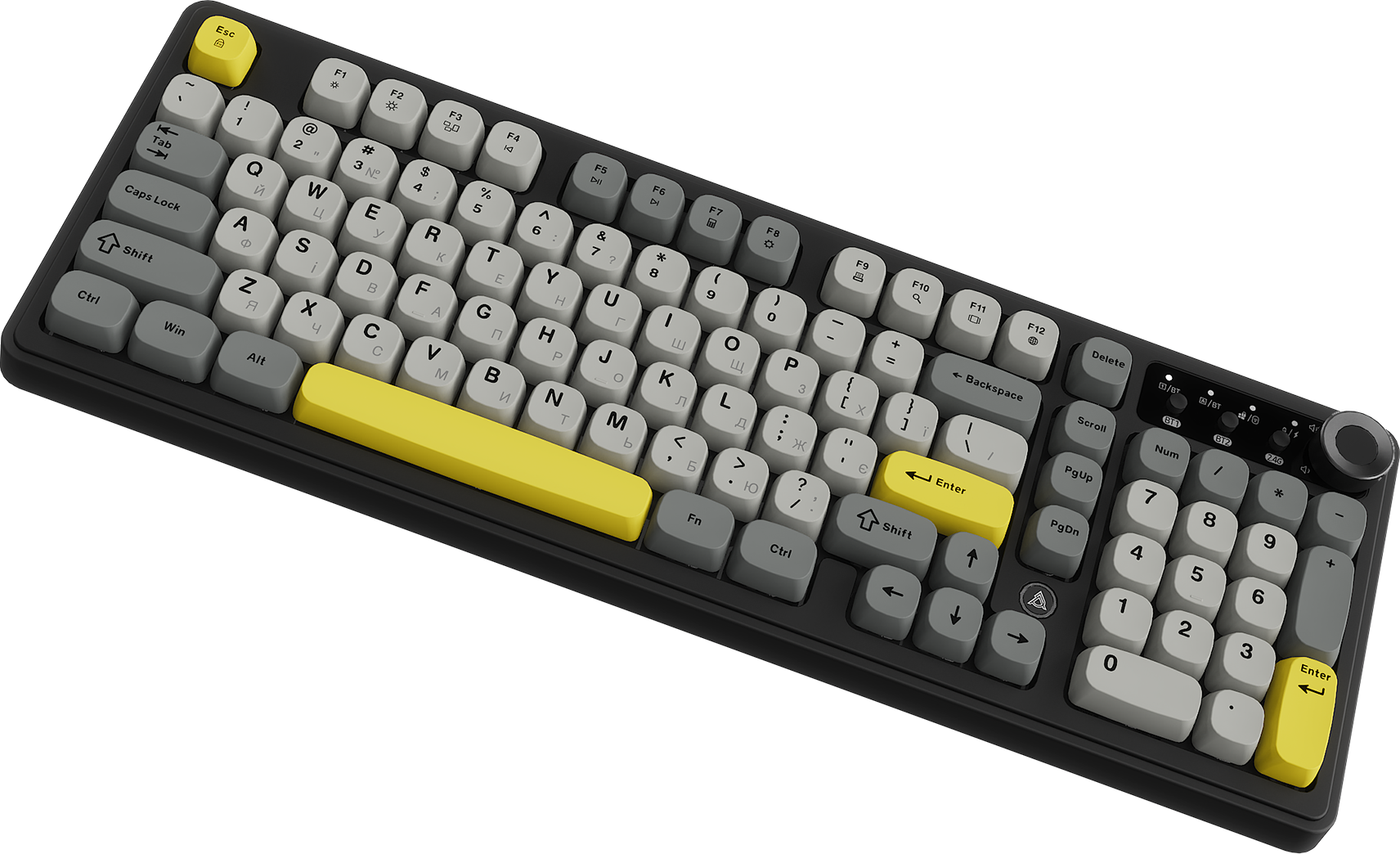 Игровая клавиатура Ajazz AF98 Plus Wireless Black-Grey-Yellow (AF98-PLUS-BGY) фото5