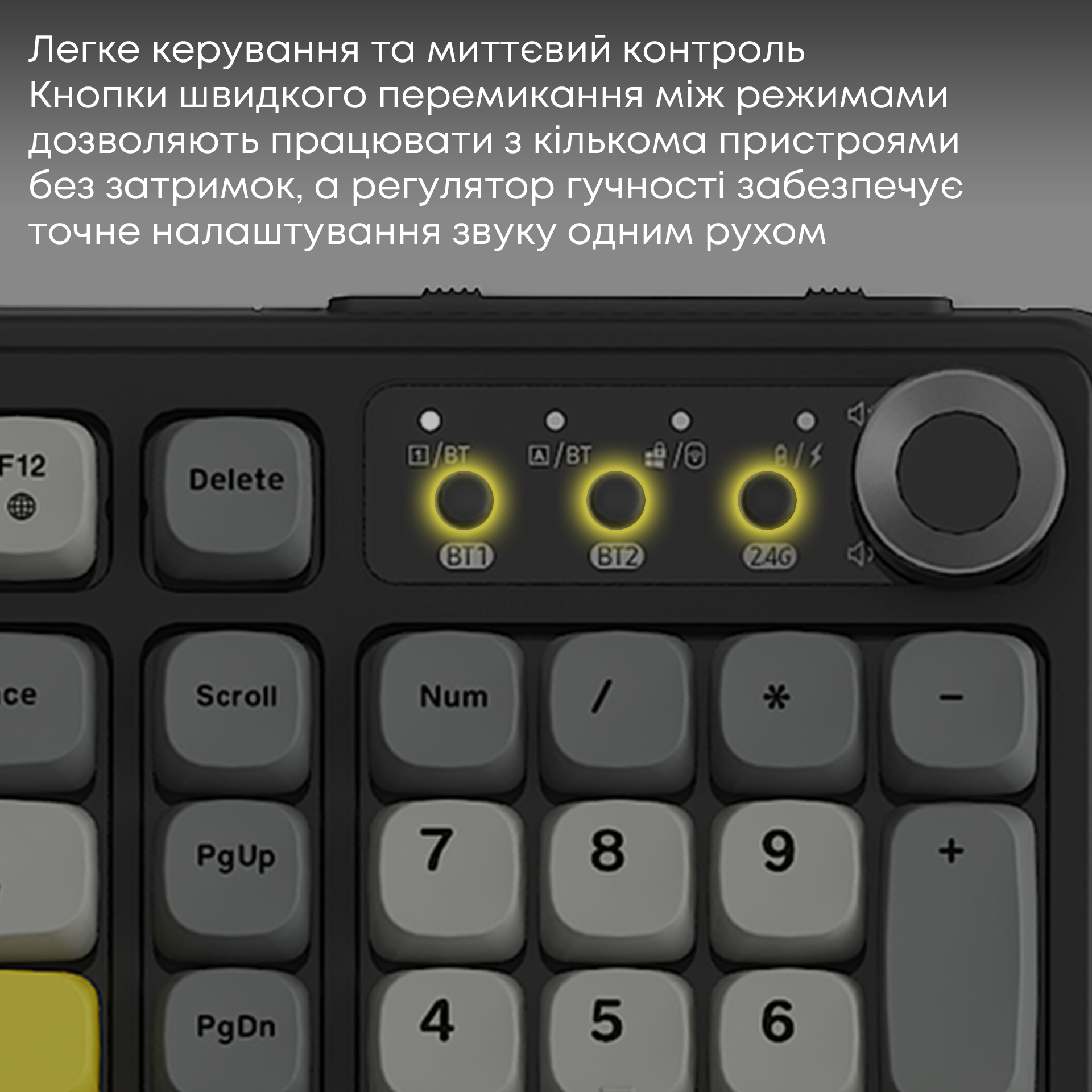 Игровая клавиатура Ajazz AF98 Plus Wireless Black-Grey-Yellow (AF98-PLUS-BGY) фото10