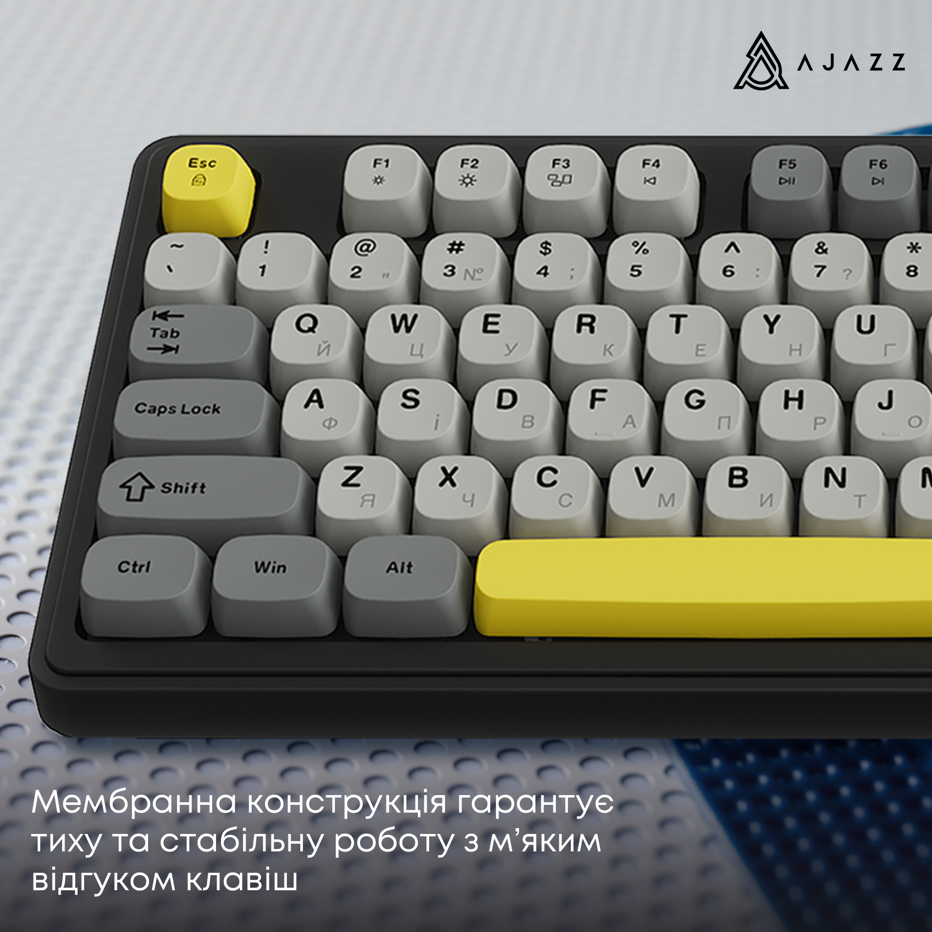 Игровая клавиатура Ajazz AF98 Plus Wireless Black-Grey-Yellow (AF98-PLUS-BGY) фото13