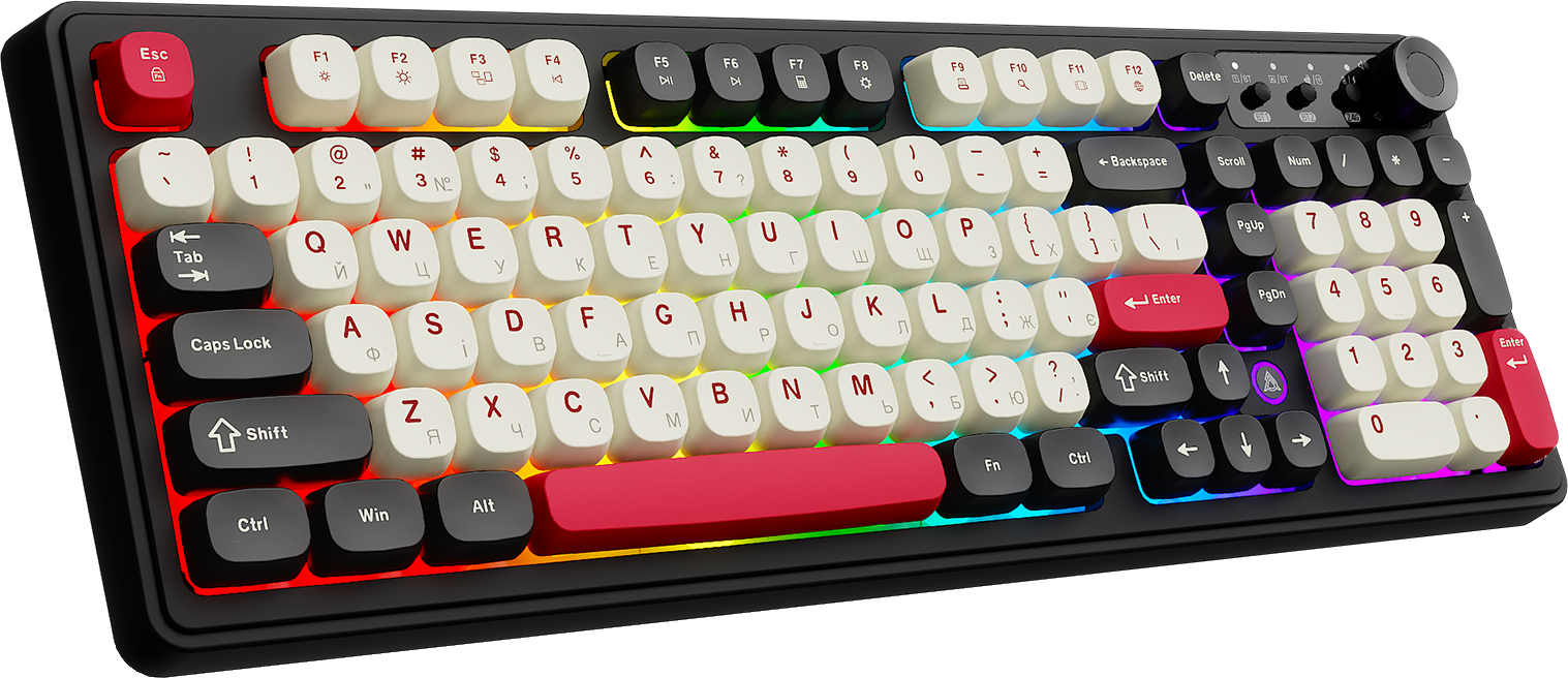 Игровая клавиатура Ajazz AF98 Plus Wireless Black-Shark-Red (AF98-PLUS-BSR) фото