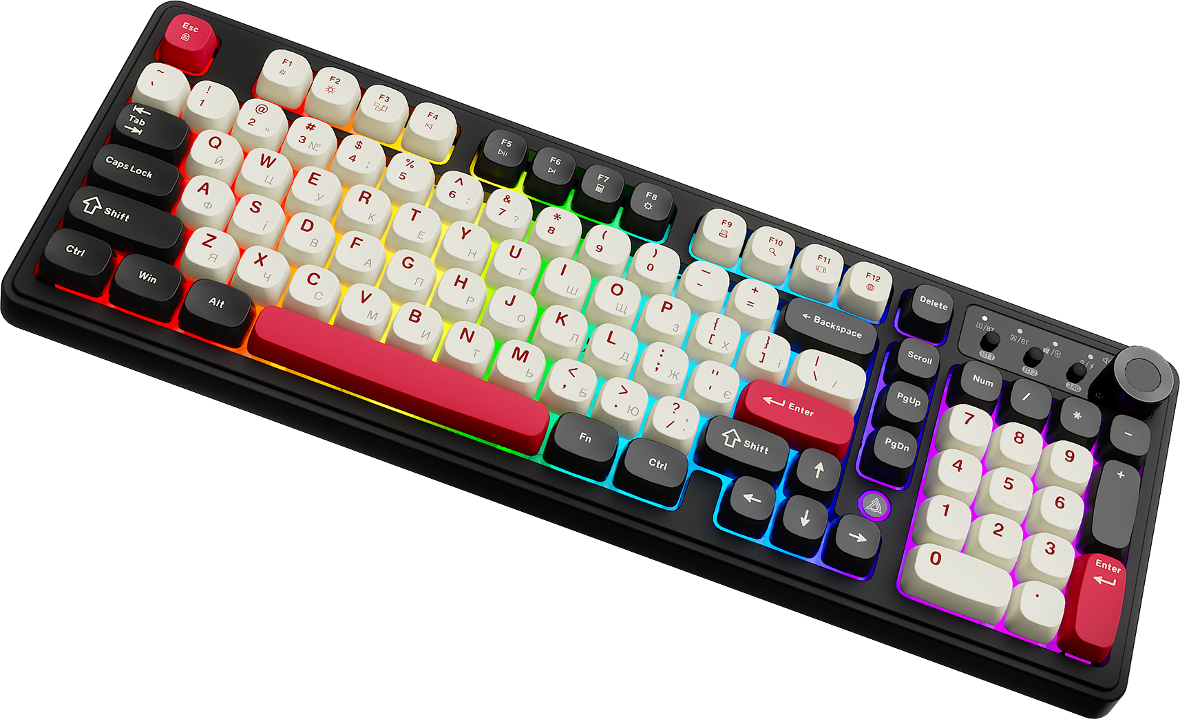 Игровая клавиатура Ajazz AF98 Plus Wireless Black-Shark-Red (AF98-PLUS-BSR) фото