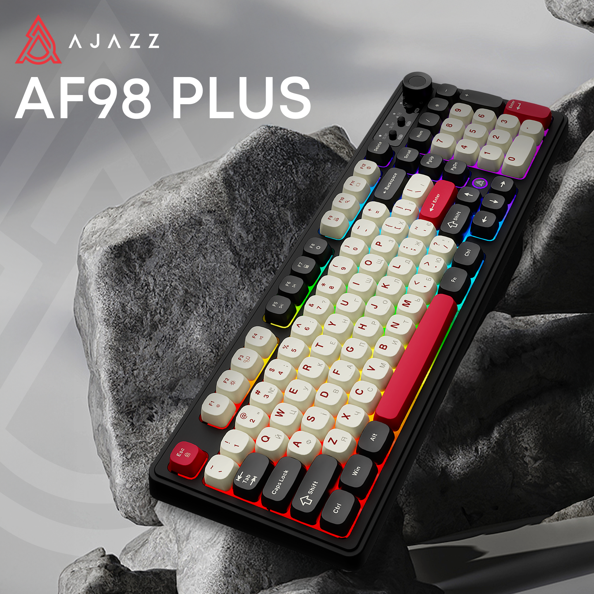 Игровая клавиатура Ajazz AF98 Plus Wireless Black-Shark-Red (AF98-PLUS-BSR) фото