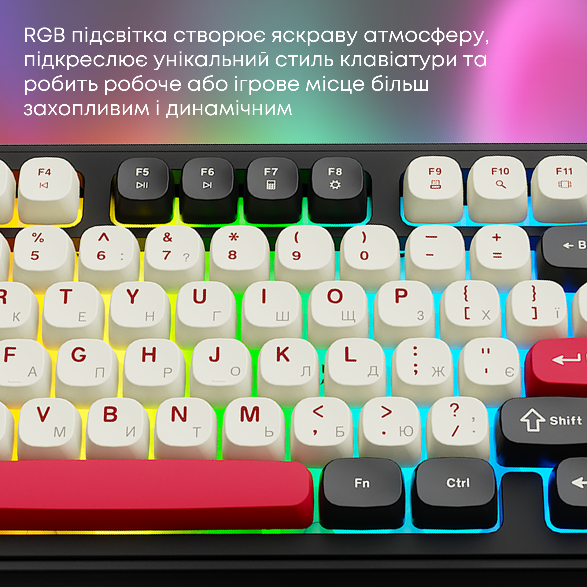 Игровая клавиатура Ajazz AF98 Plus Wireless Black-Shark-Red (AF98-PLUS-BSR) фото