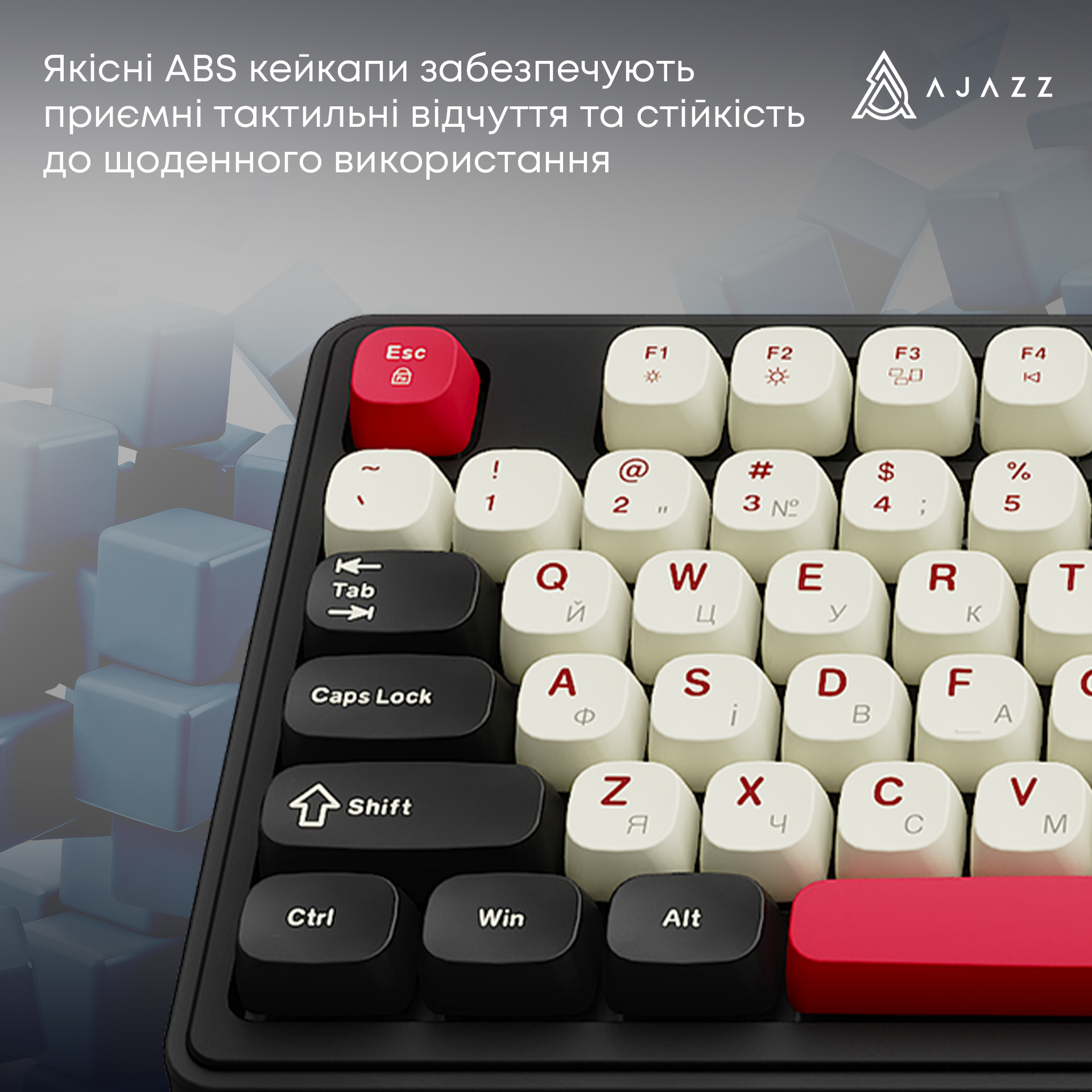 Игровая клавиатура Ajazz AF98 Plus Wireless Black-Shark-Red (AF98-PLUS-BSR) фото