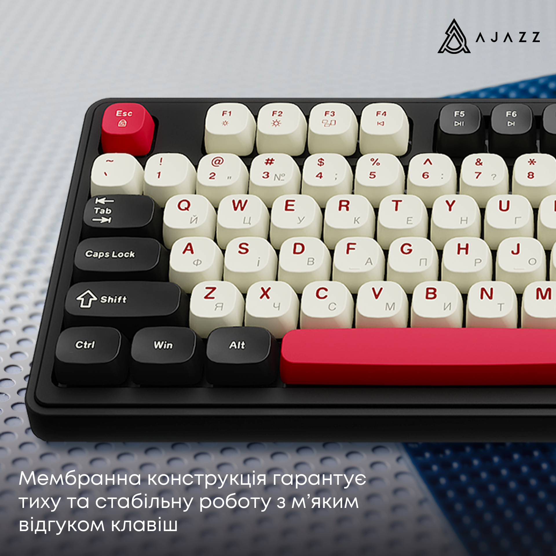 Игровая клавиатура Ajazz AF98 Plus Wireless Black-Shark-Red (AF98-PLUS-BSR) фото