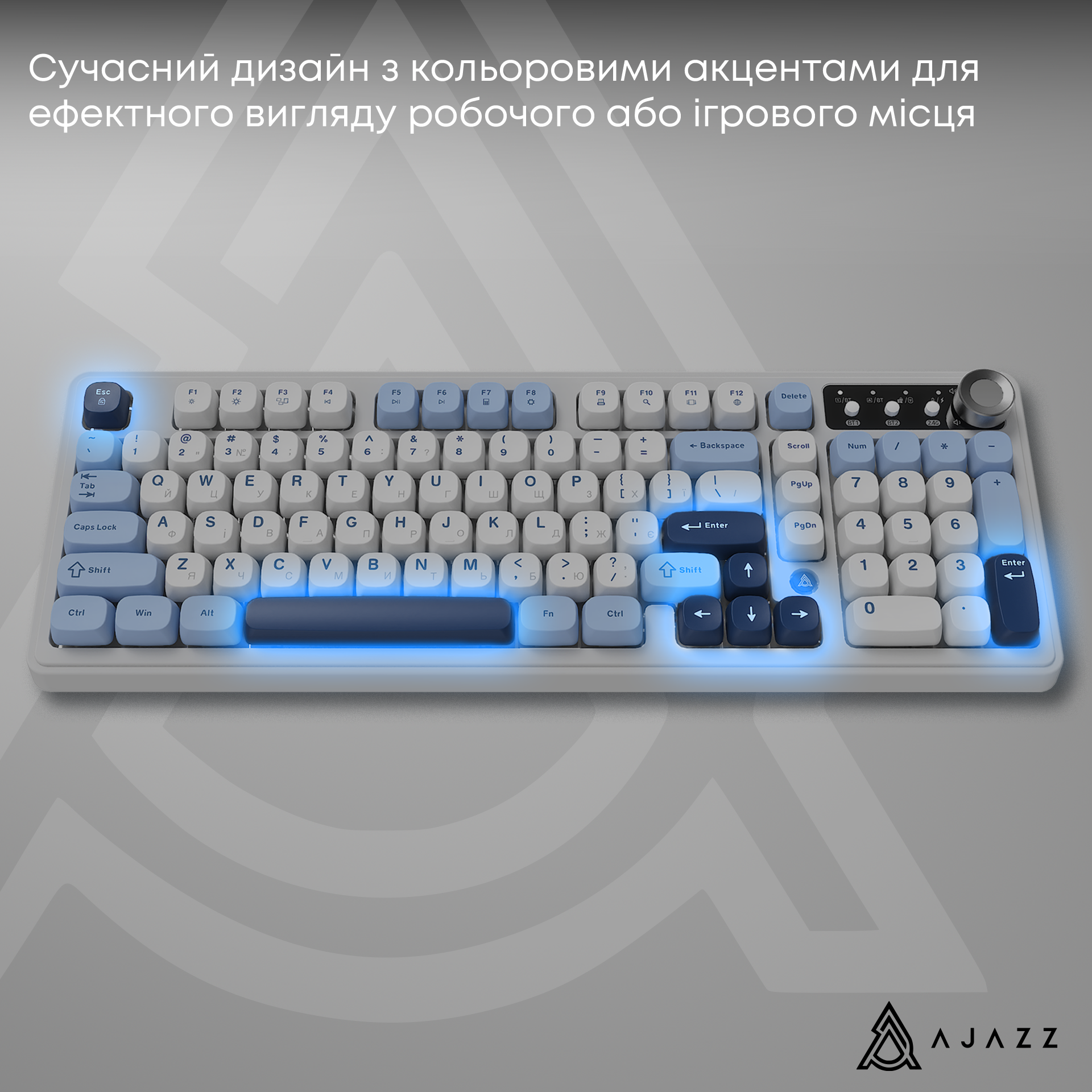 Игровая клавиатура Ajazz AF98 Plus Wireless Glacier Blue (AF98-PLUS-GB) фото13
