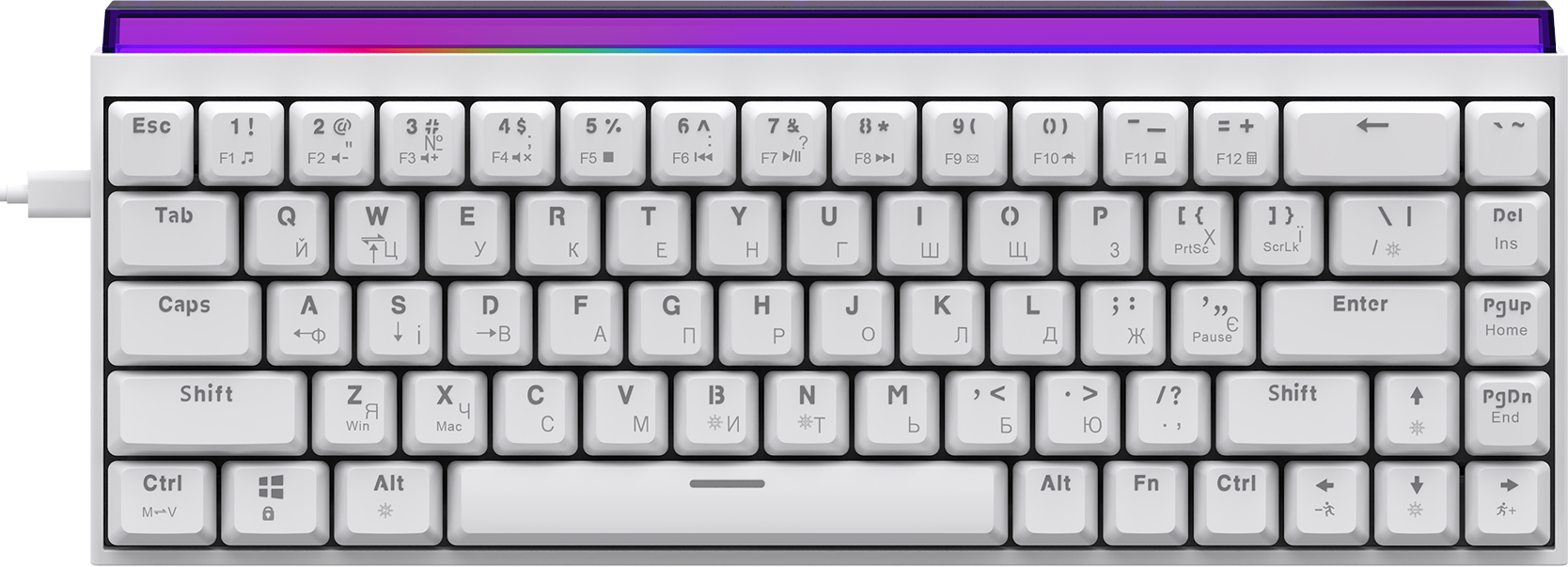Ігрова клавіатура Ajazz NK68 Red Switches White (NK68-R-W) фото