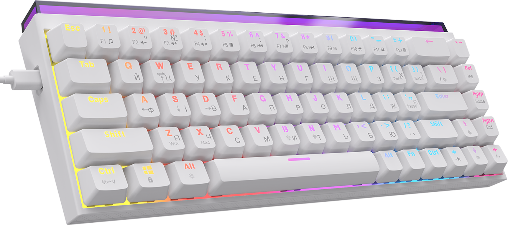 Ігрова клавіатура Ajazz NK68 Red Switches White (NK68-R-W) фото