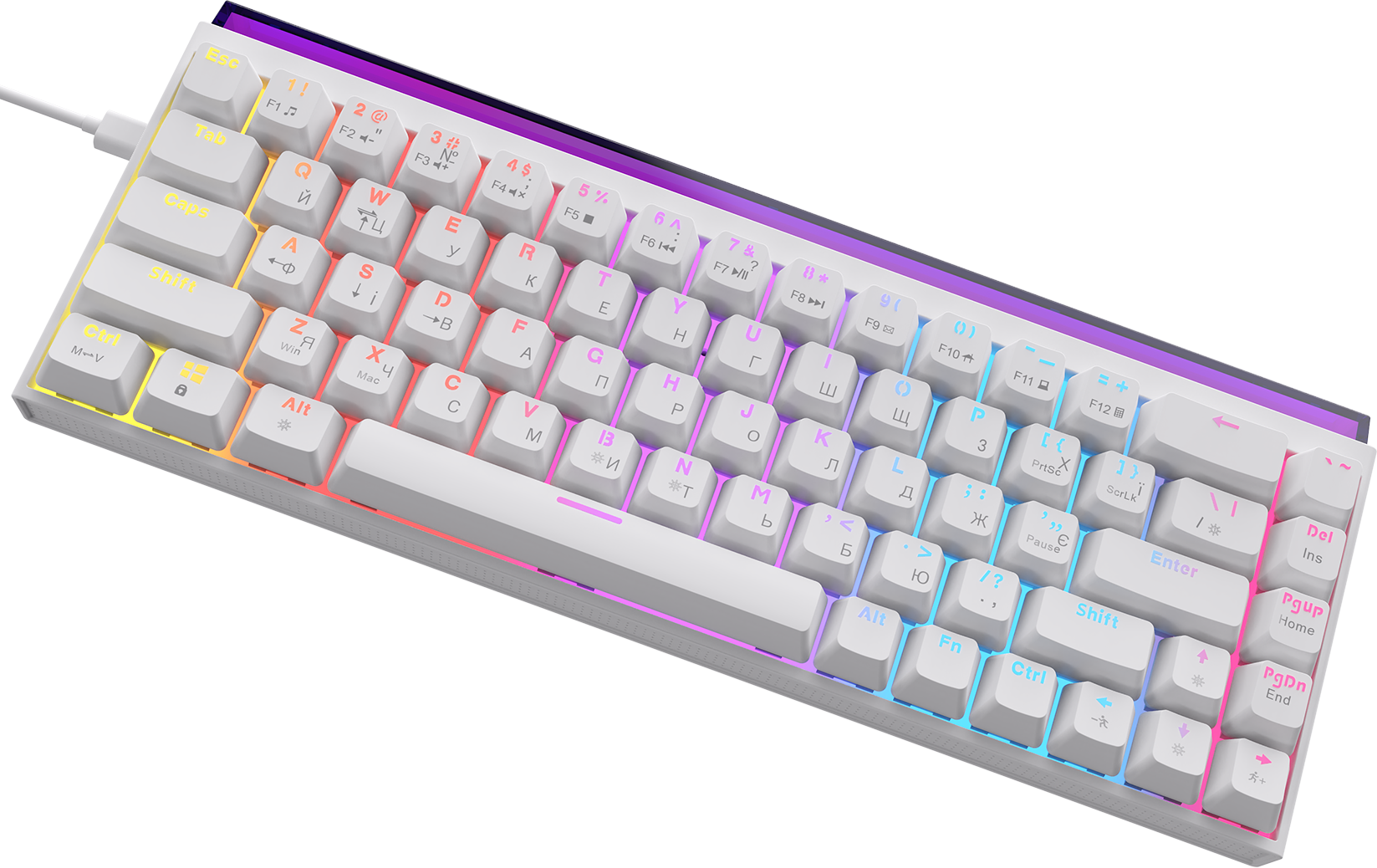 Ігрова клавіатура Ajazz NK68 Red Switches White (NK68-R-W) фото