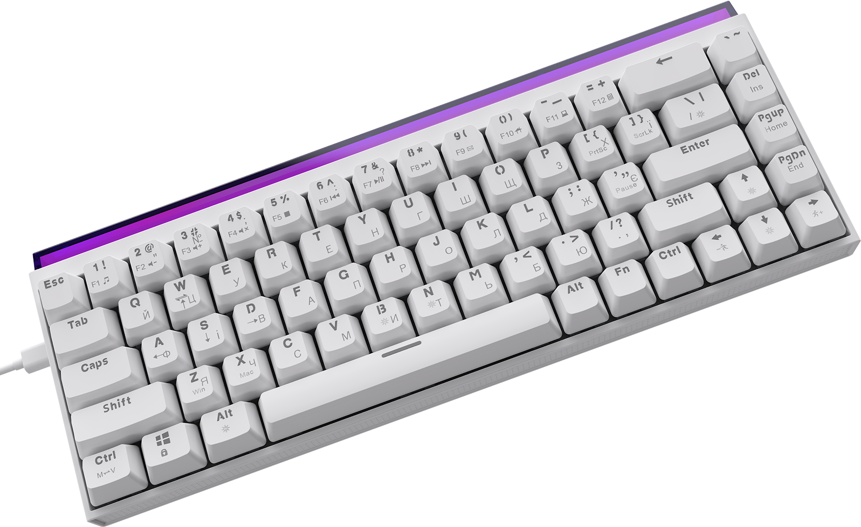 Ігрова клавіатура Ajazz NK68 Red Switches White (NK68-R-W) фото