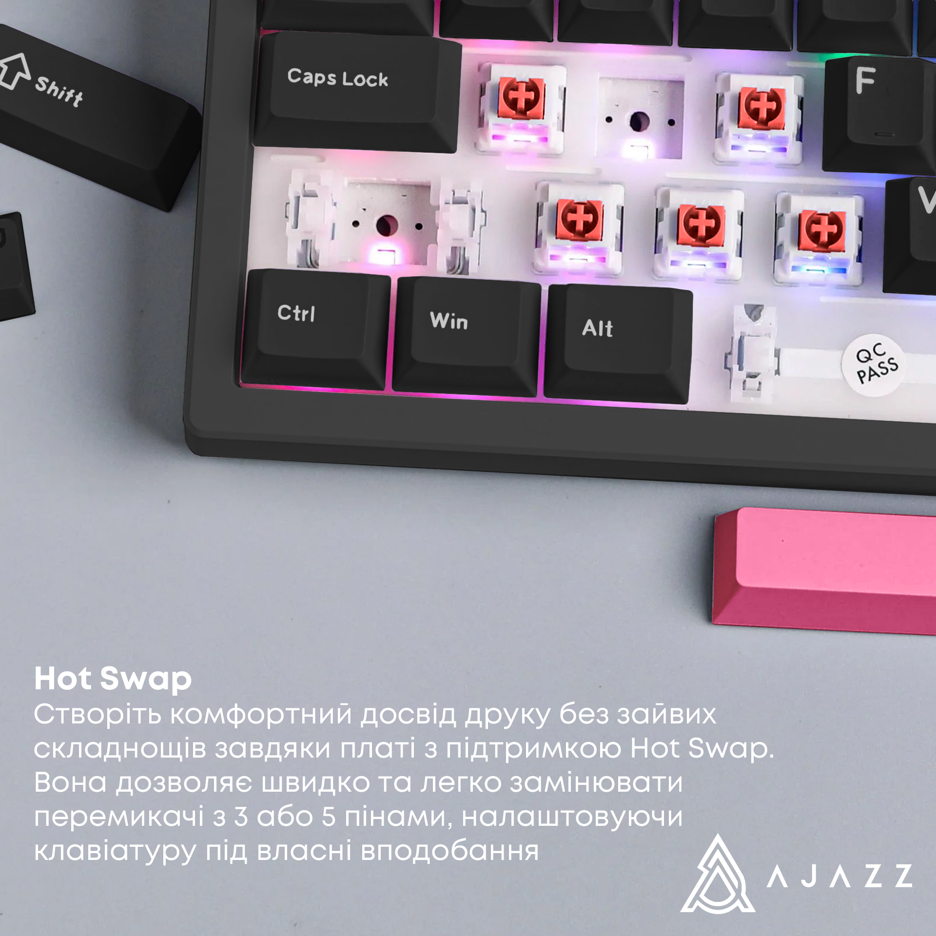 Игровая клавиатура Ajazz AK980 Red Switches Black-Red (AK980-R-BR) фото10
