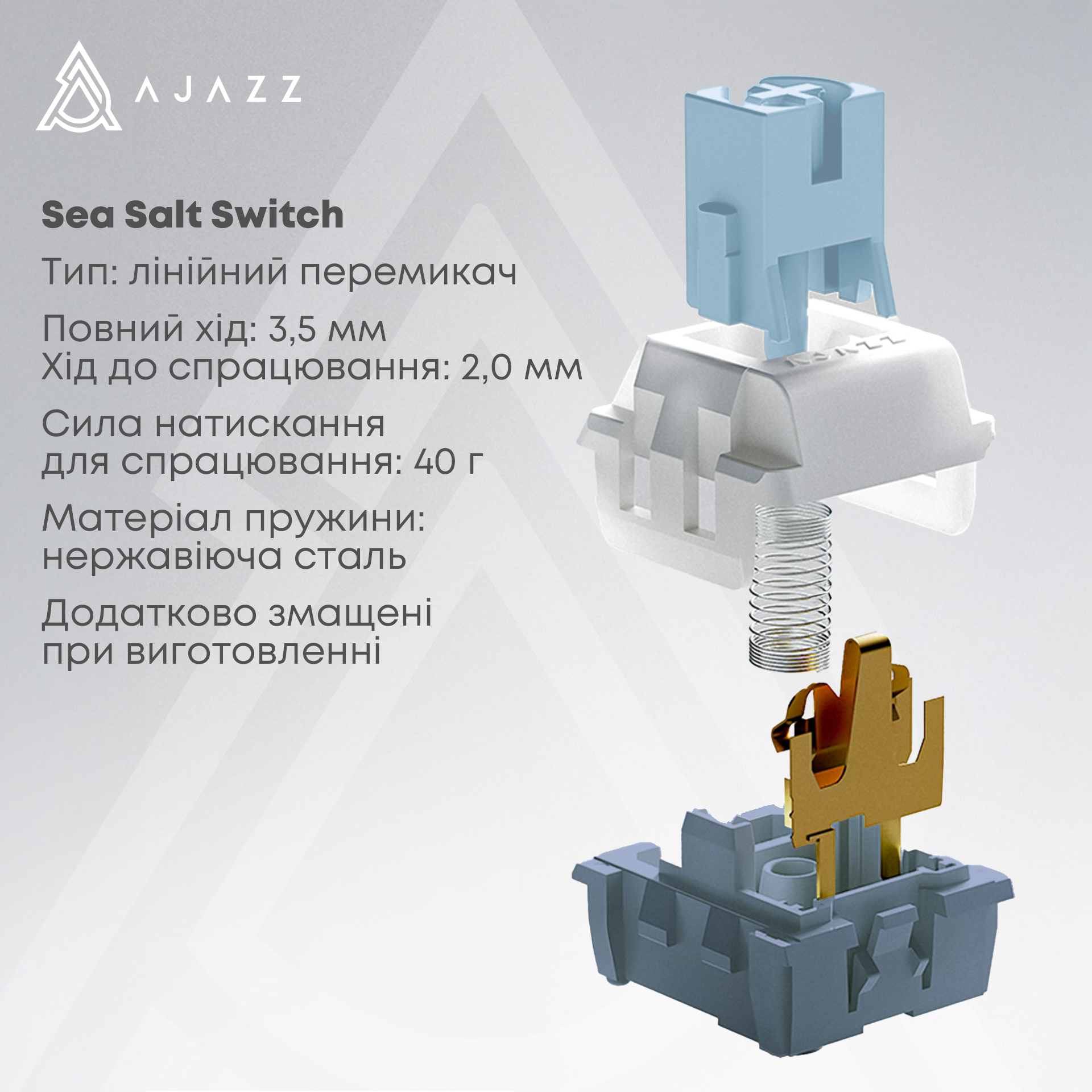 Игровая клавиатура Ajazz AK650 Sea Salt Switches Blue-White-Blue (AK650-SS-BWB) фото8