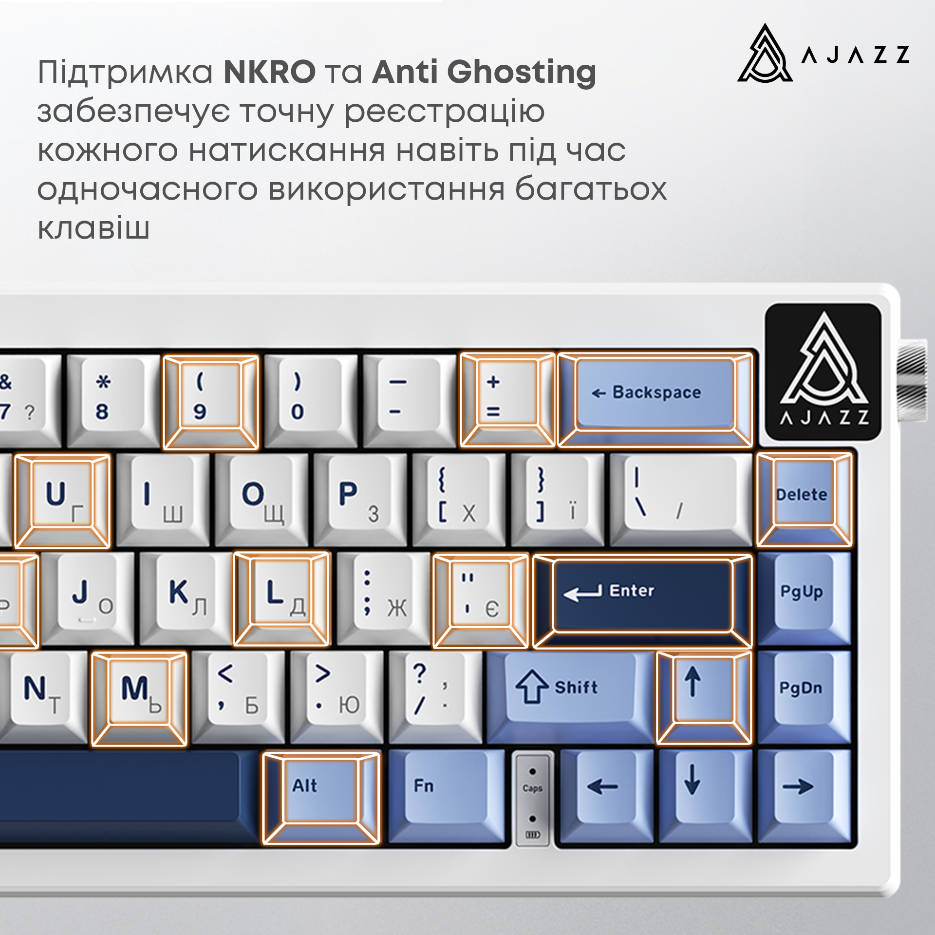 Игровая клавиатура Ajazz AK650 Sea Salt Switches Blue-White-Blue (AK650-SS-BWB) фото13
