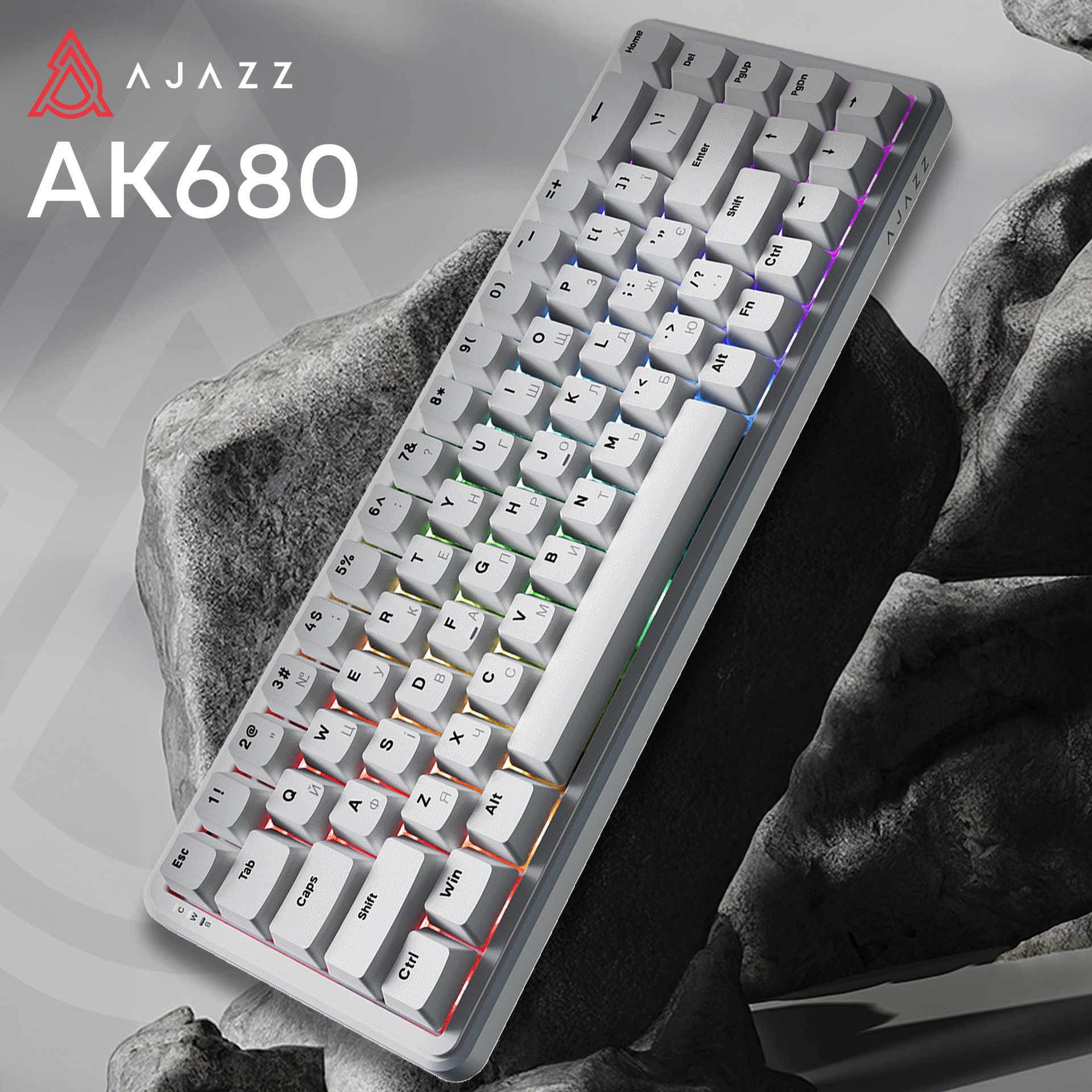 Игровая клавиатура Ajazz AK680 Max Magnetic Switches RGB White (AK680-WM-W-A) фото3