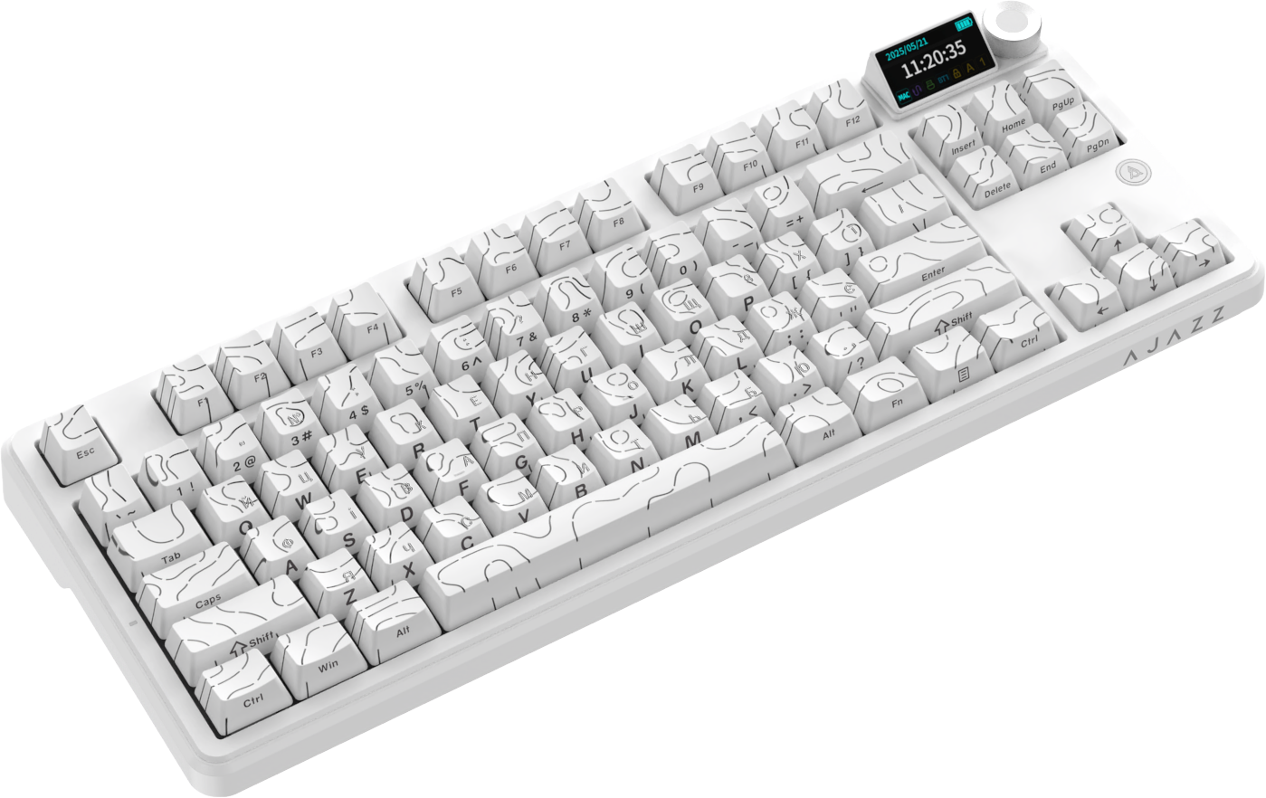 Игровая клавиатура Ajazz AK870 V2 Side Contour Wireless White (AK870-V2-S-W) фото3