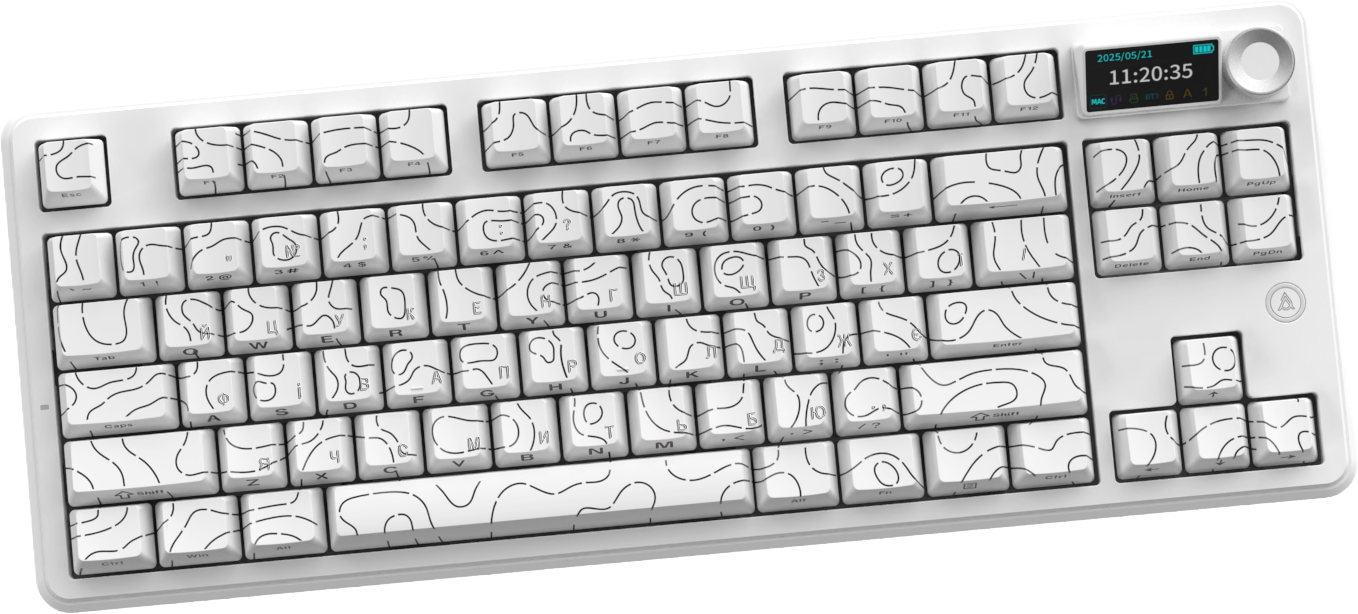 Игровая клавиатура Ajazz AK870 V2 Side Contour Wireless White (AK870-V2-S-W) фото4