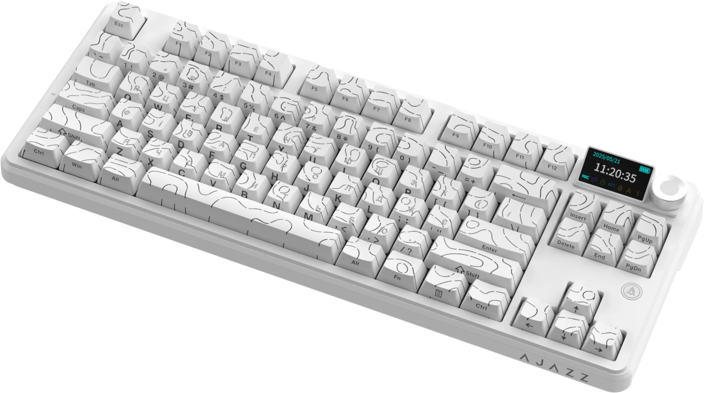 Игровая клавиатура Ajazz AK870 V2 Side Contour Wireless White (AK870-V2-S-W) фото5