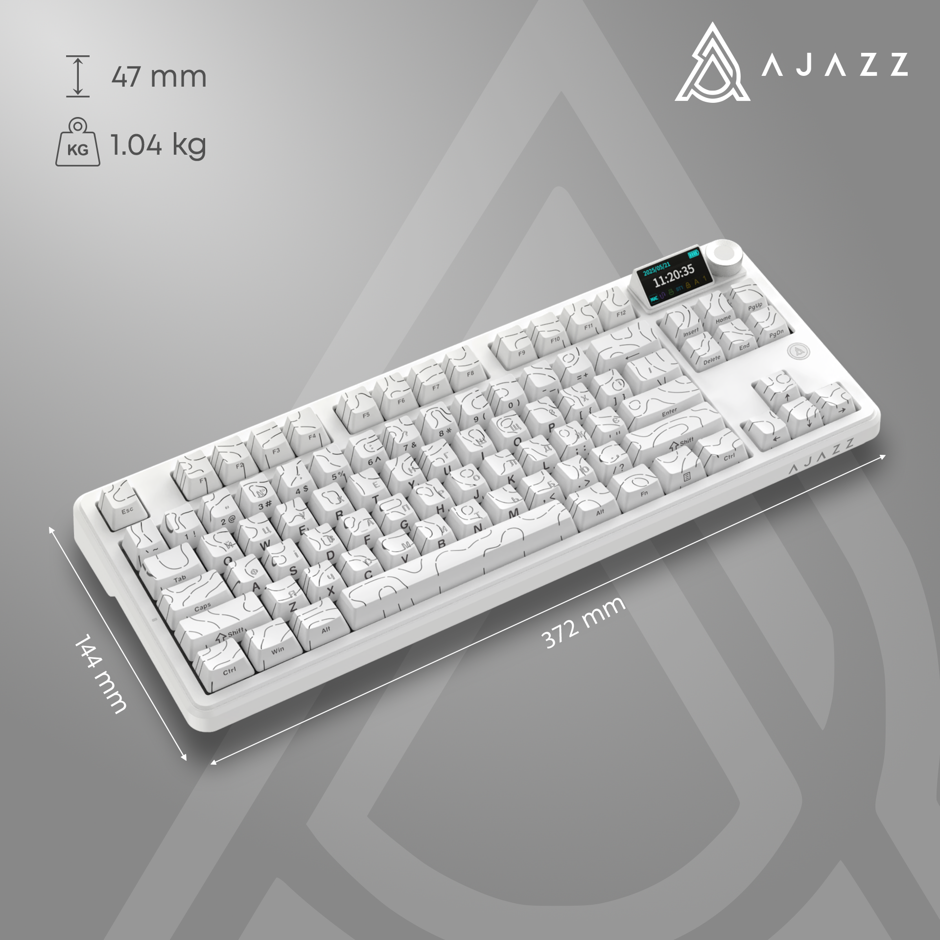 Игровая клавиатура Ajazz AK870 V2 Side Contour Wireless White (AK870-V2-S-W) фото17