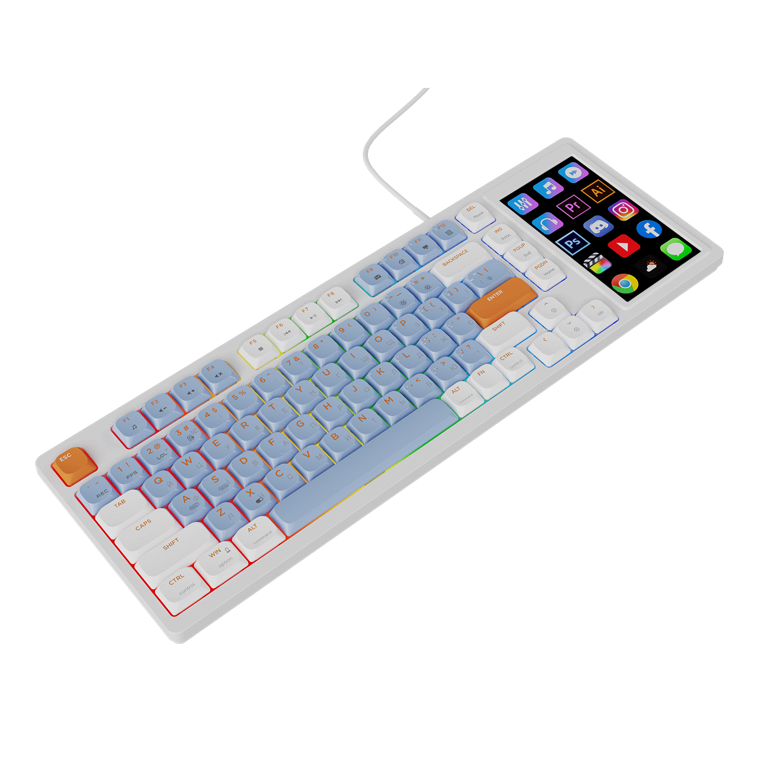 Игровая клавиатура AKP815 Red Switches RGB White-Blue-Orange (AKP815-R-WBO) фото