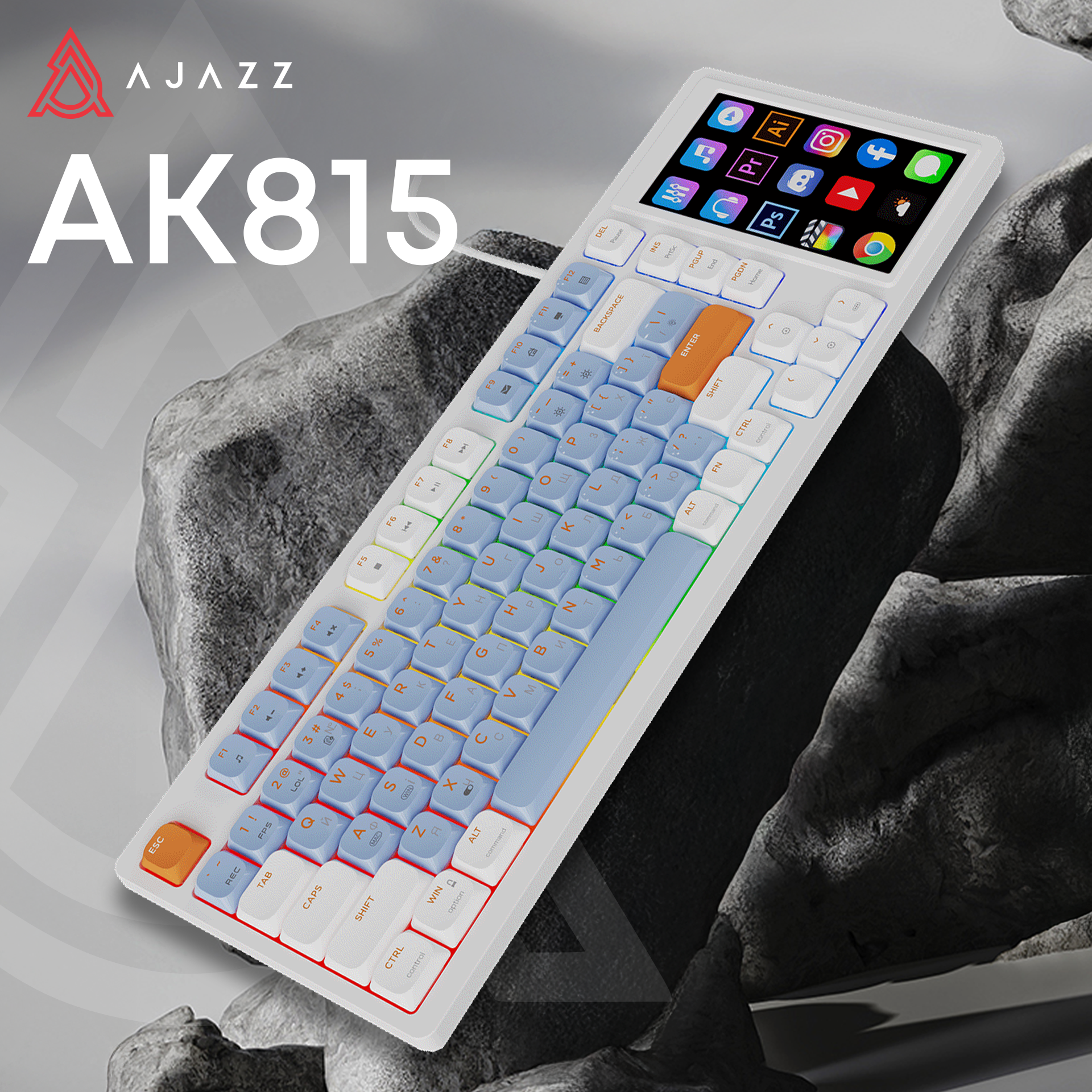 Игровая клавиатура AKP815 Red Switches RGB White-Blue-Orange (AKP815-R-WBO) фото