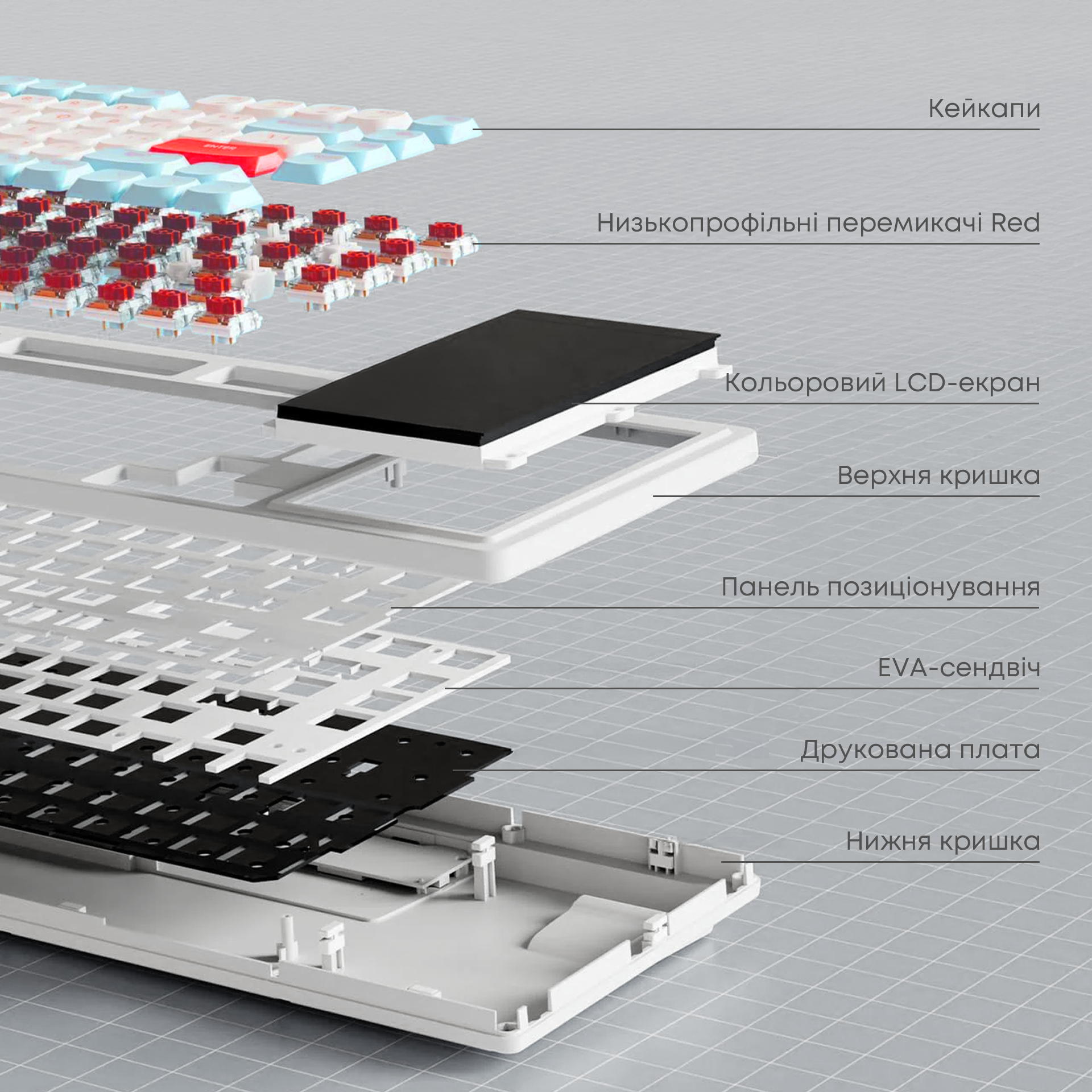 Игровая клавиатура AKP815 Red Switches RGB White-Blue-Orange (AKP815-R-WBO) фото