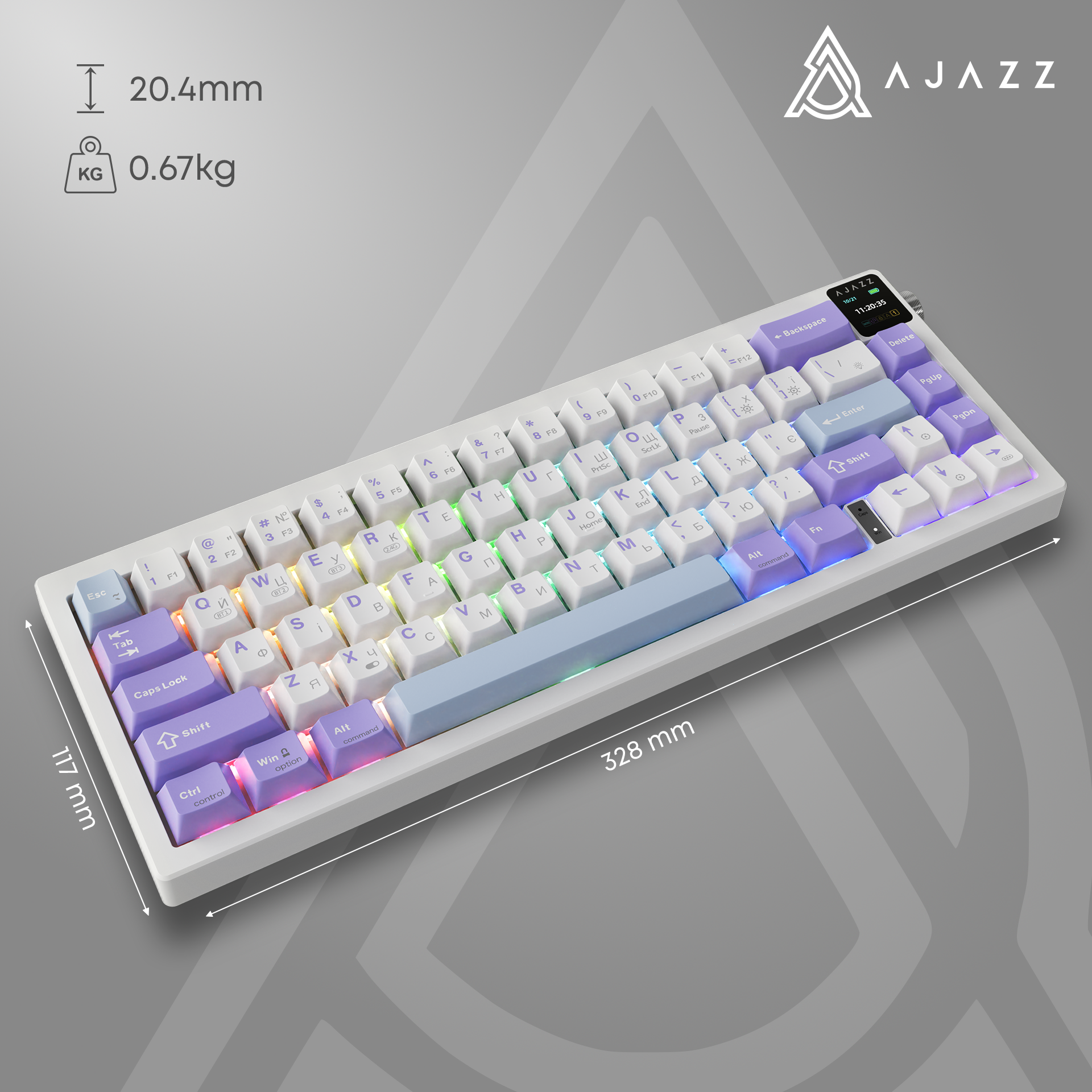 Игровая клавиатура Ajazz AK650 Flying Fish Switches Wireless RGB Purple (AK650-FF-PWB) фото