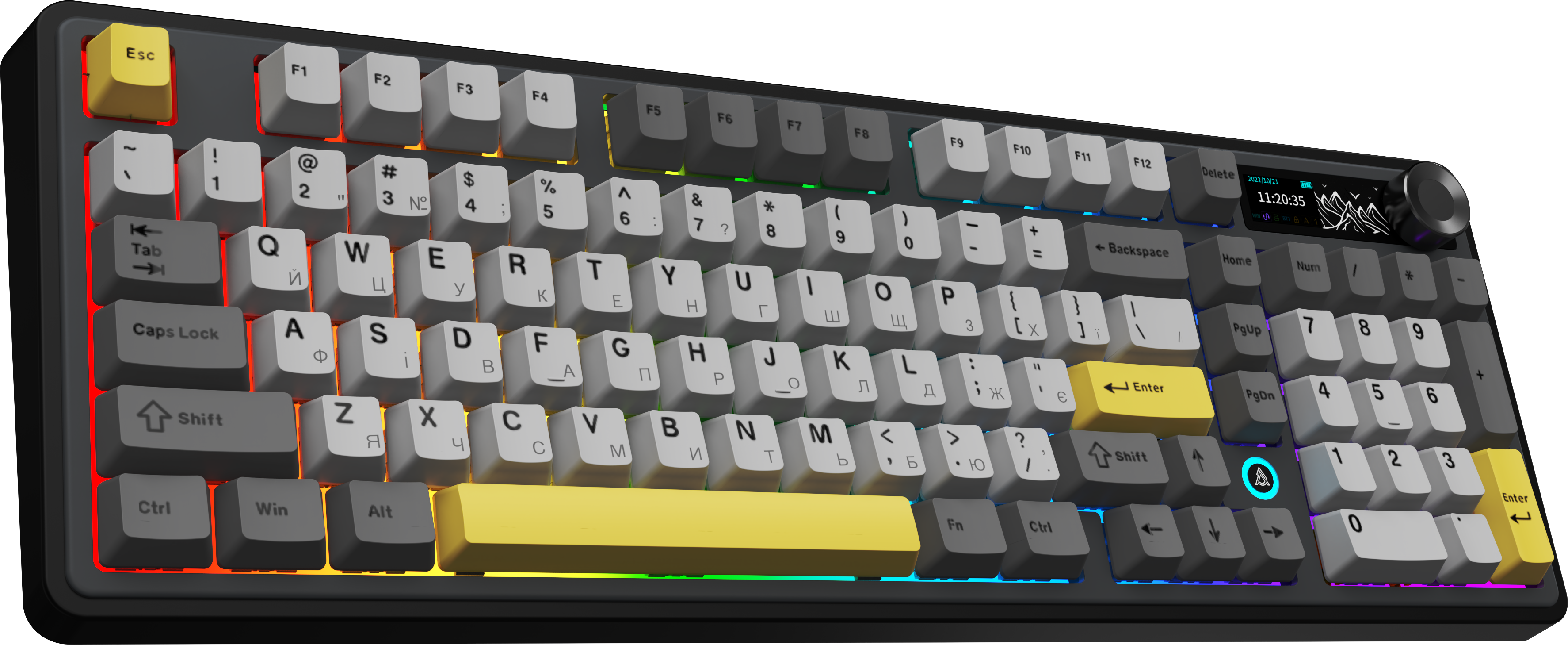 Игровая клавиатура Ajazz AK980 V2 Gift Switches V2 Wireless Black-Grey-Yellow (AK980-V2-G-BGY) фото