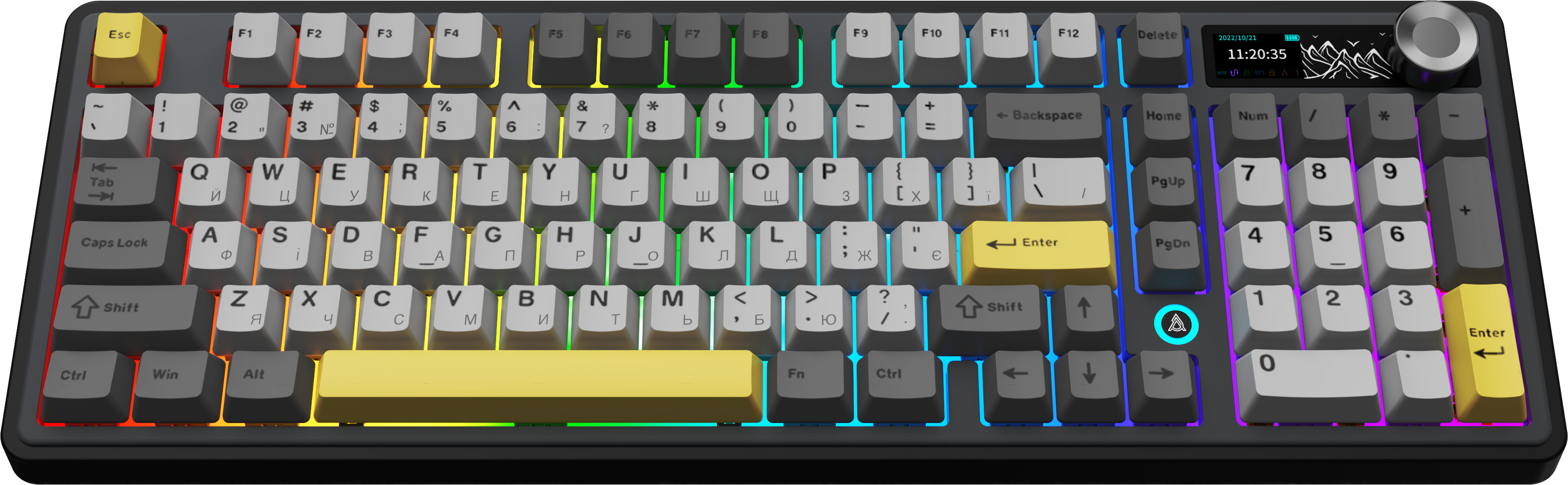 Игровая клавиатура Ajazz AK980 V2 Gift Switches V2 Wireless Black-Grey-Yellow (AK980-V2-G-BGY) фото