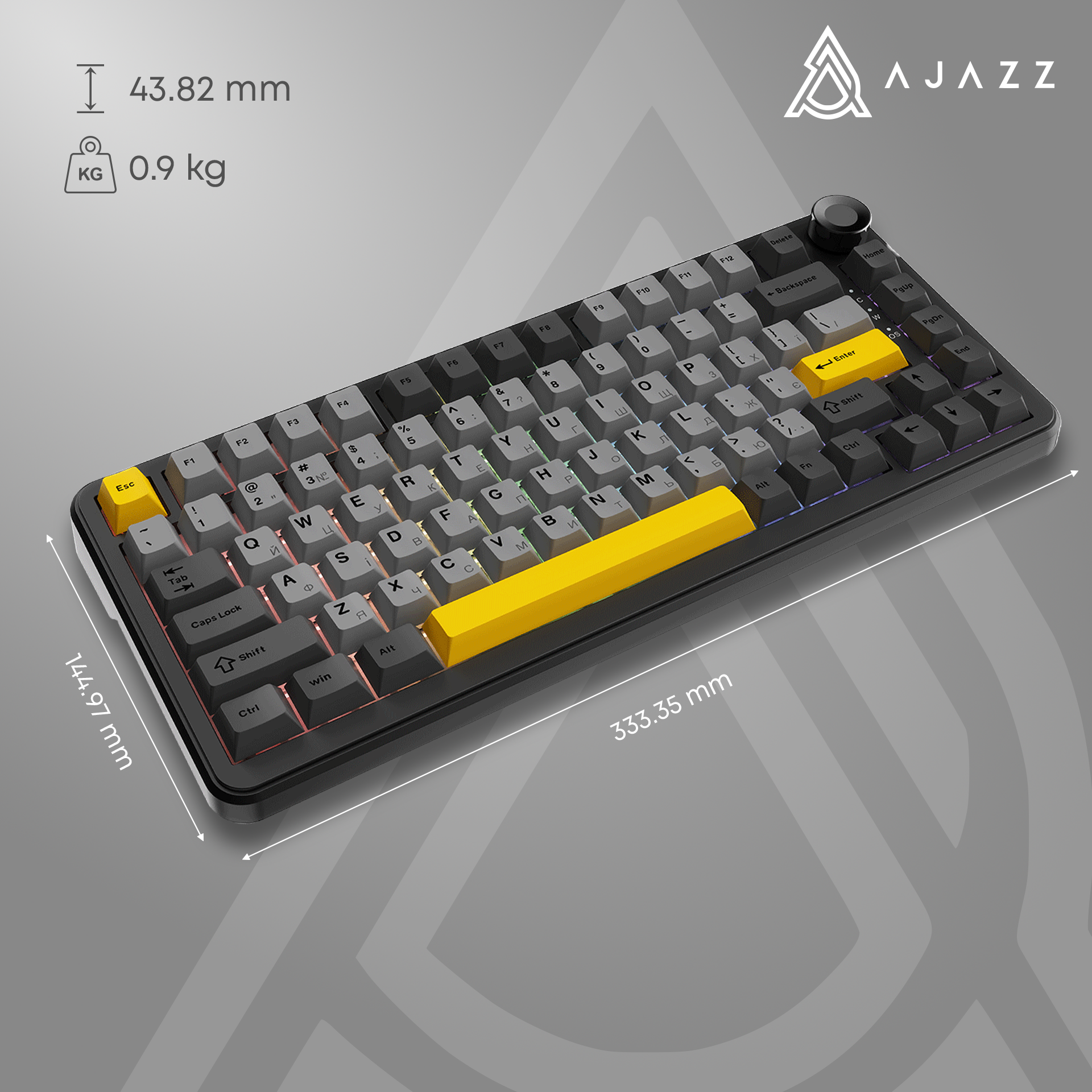 Игровая клавиатура Ajazz AK820 Max Plus Day Dream Switches Wireless Black (AK820MAX-DD-BGY) фото