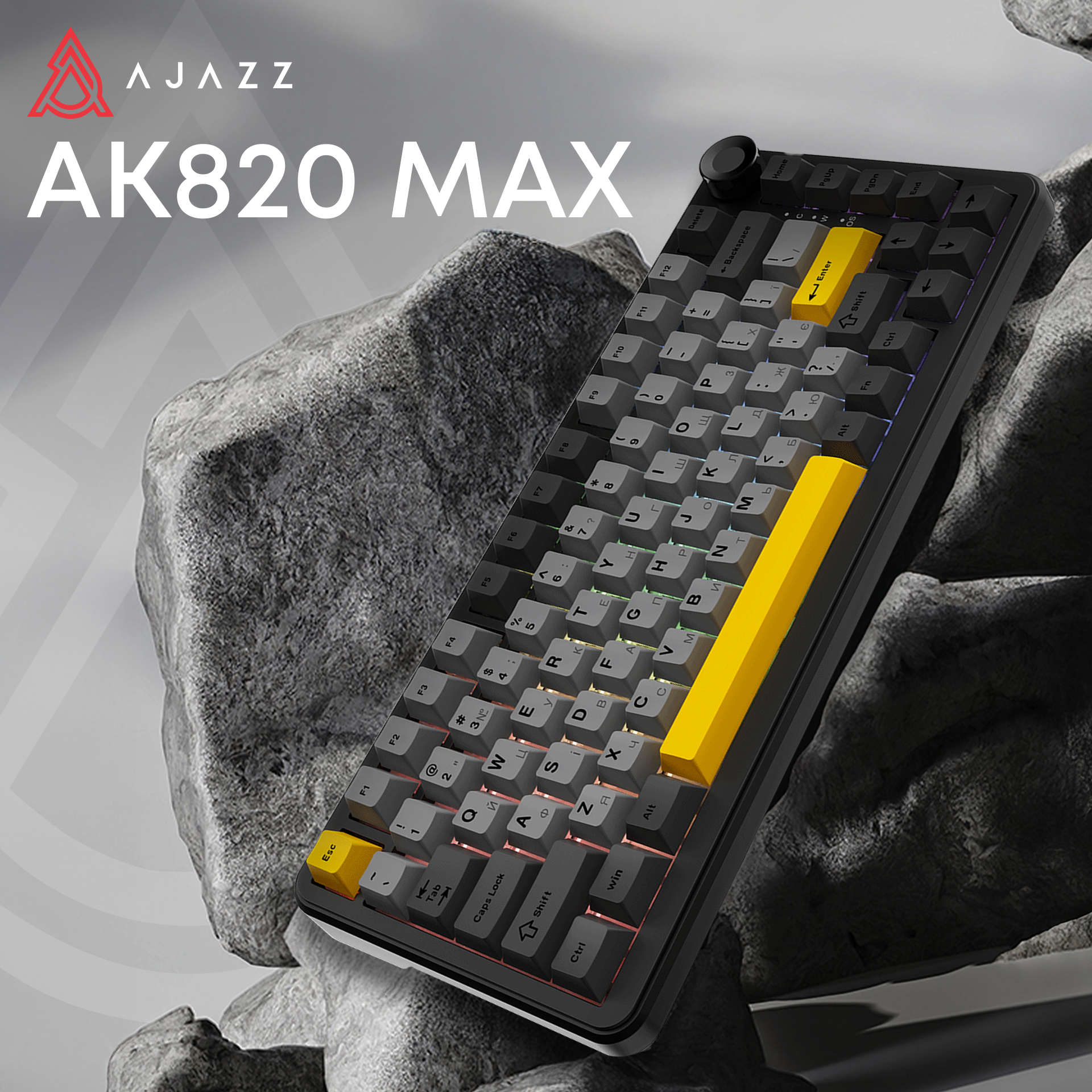 Игровая клавиатура Ajazz AK820 Max Plus Day Dream Switches Wireless Black (AK820MAX-DD-BGY) фото