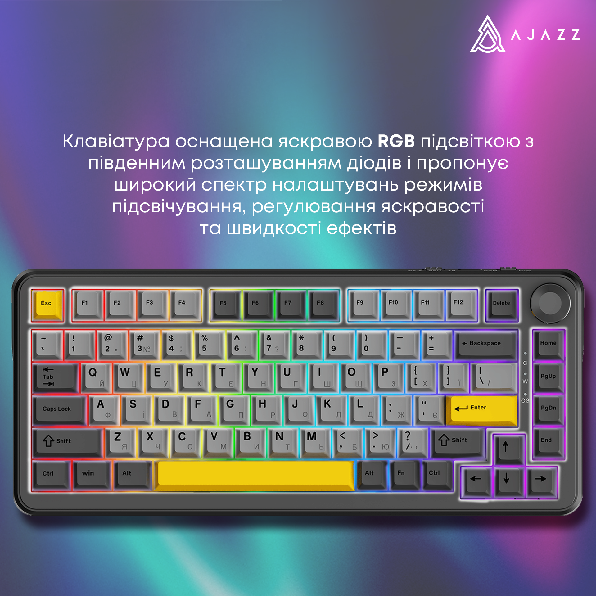Игровая клавиатура Ajazz AK820 Max Plus Day Dream Switches Wireless Black (AK820MAX-DD-BGY) фото