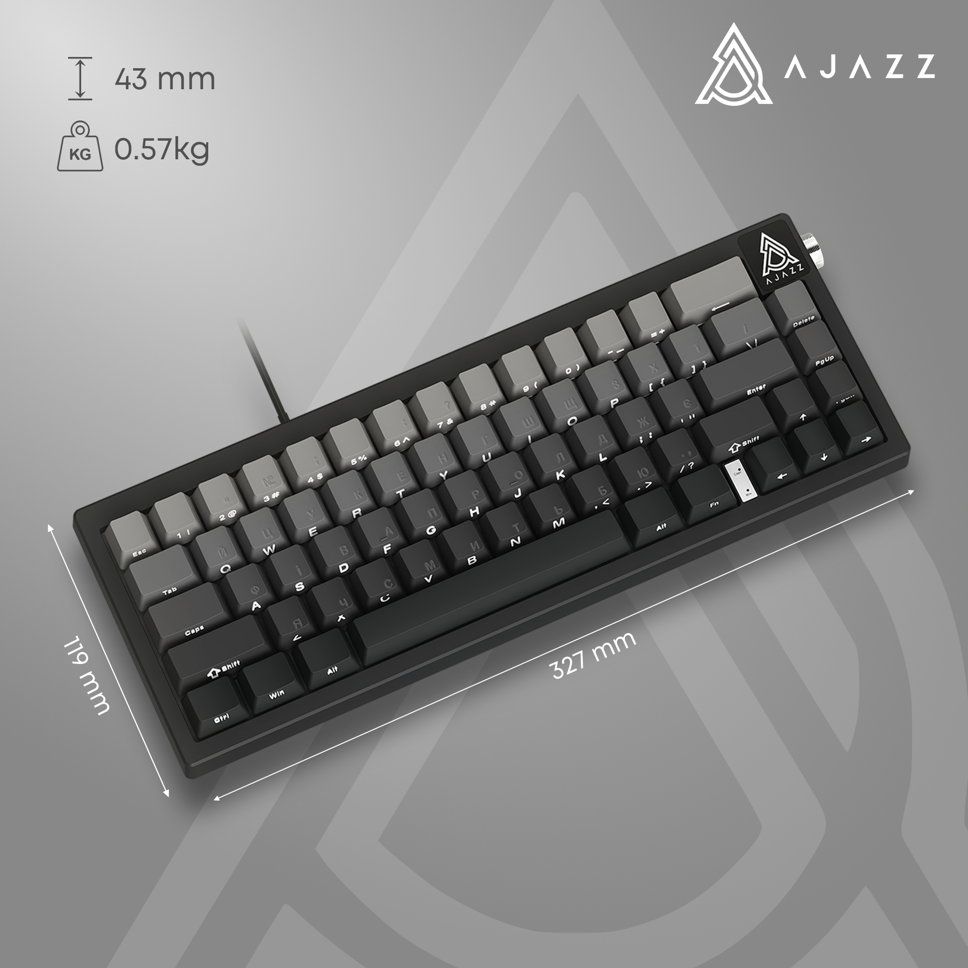 Игровая клавиатура Ajazz AK650 Day Dream Switches Gradient Black-Grey (AK650-DD-BG) фото