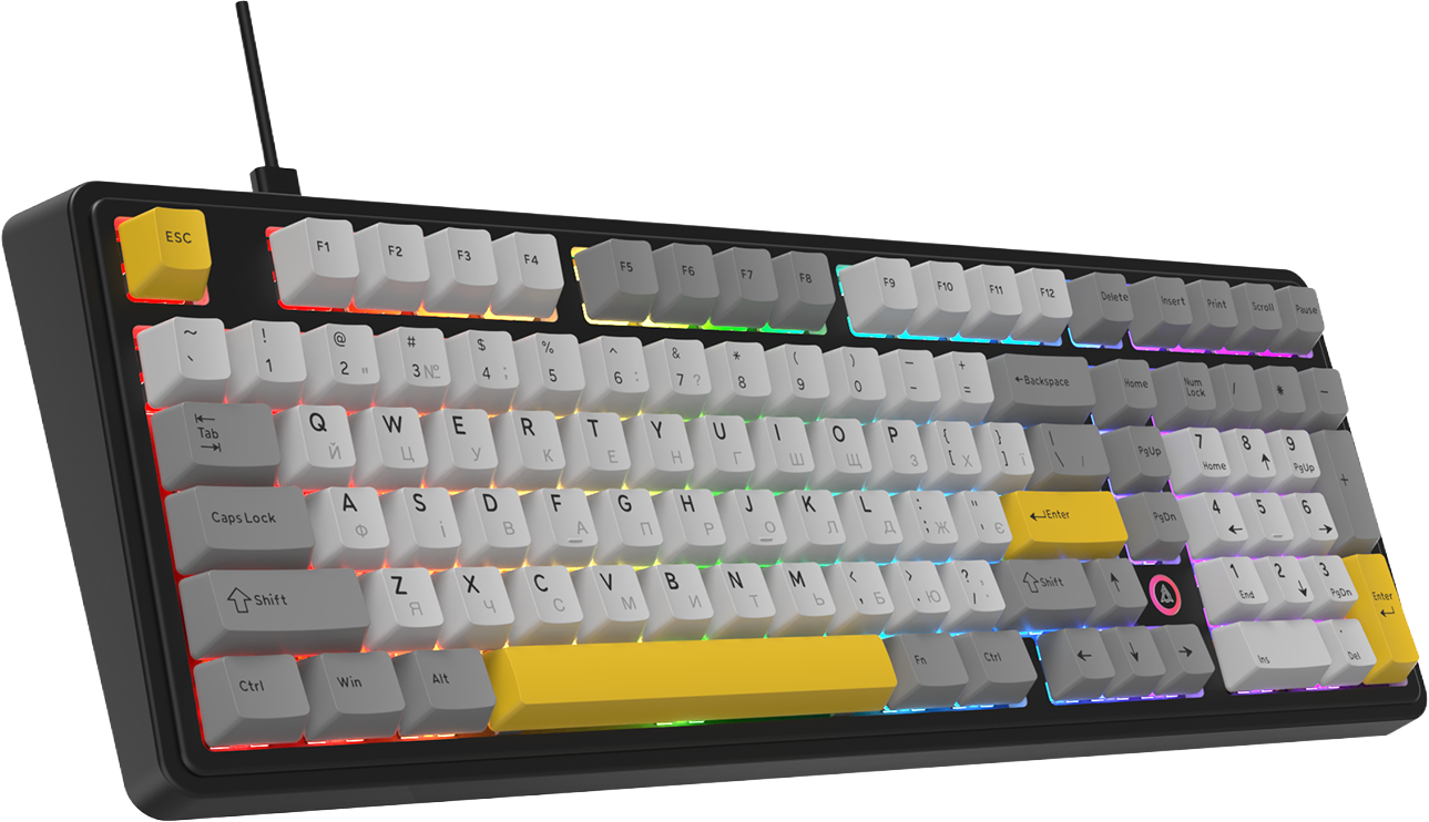 Ігрова клавіатура Ajazz AK980 Max Magnetic Switches Black-Grey-Yellow (AK980-MAX-M-BGY) фото3