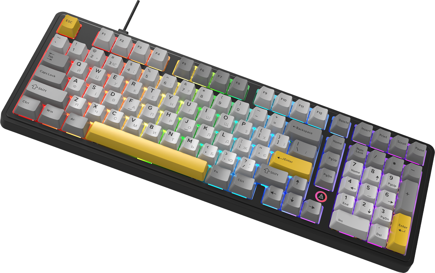 Ігрова клавіатура Ajazz AK980 Max Magnetic Switches Black-Grey-Yellow (AK980-MAX-M-BGY) фото5